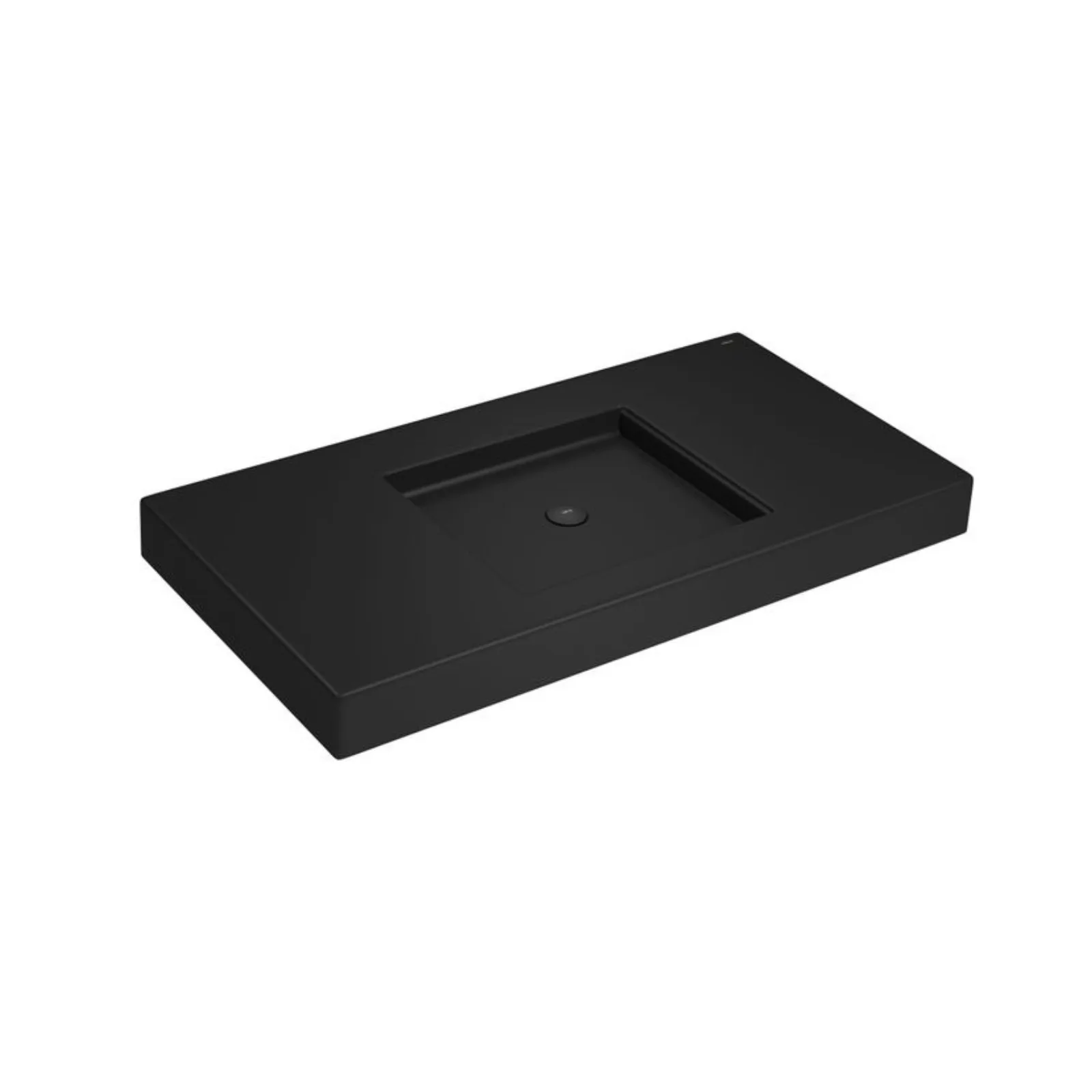 Cuba Retangular de Apoio 1120cm com Deck Ébano Fosco Deca Invisible