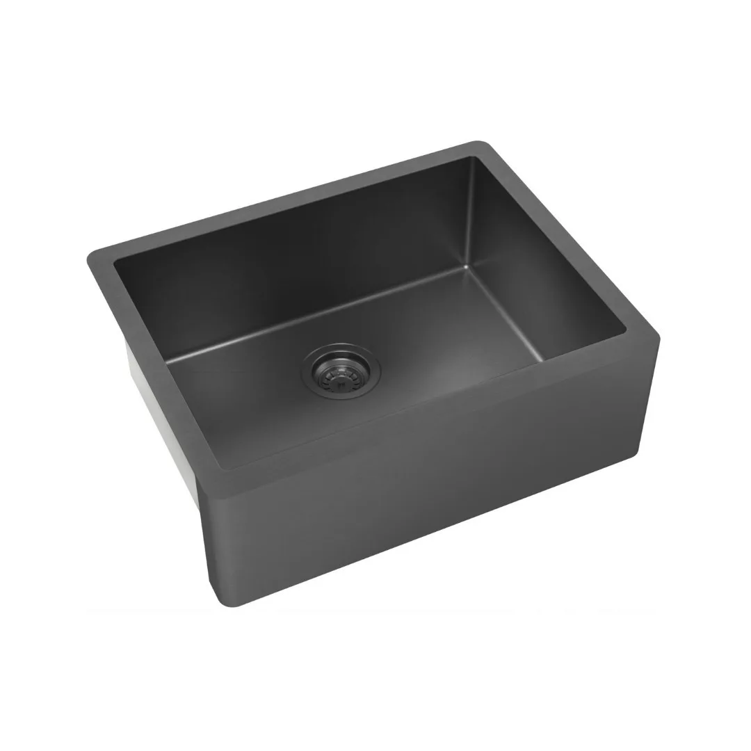 Cuba De Semi Encaixe Para Cozinha Black Matte 59,5x46,8 Debacco Primaccore Farm Sink PVD Grey