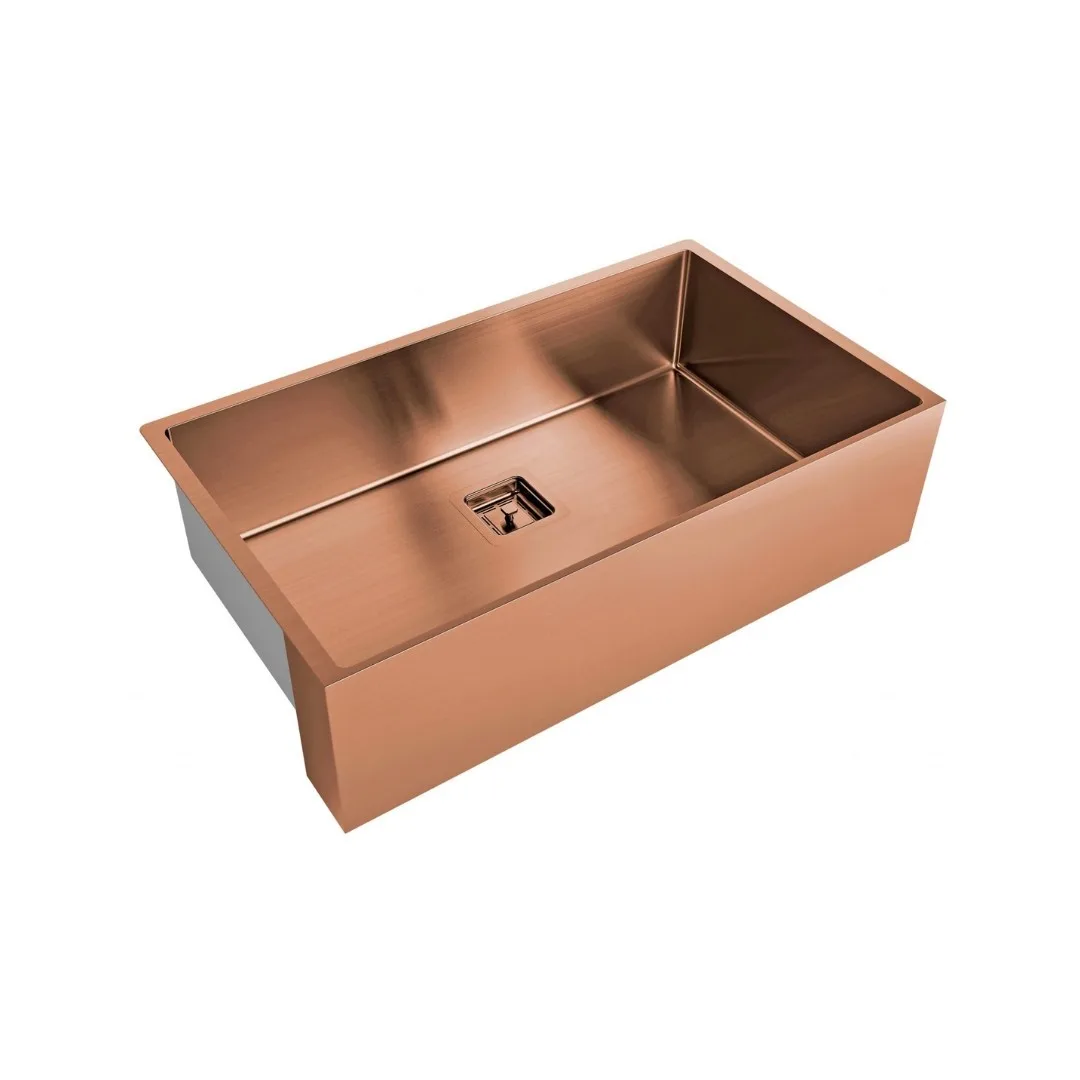 Cuba De Semi Encaixe Para Cozinha Rose Gold Inox 74x43 Debacco Primaccore Farm Sink