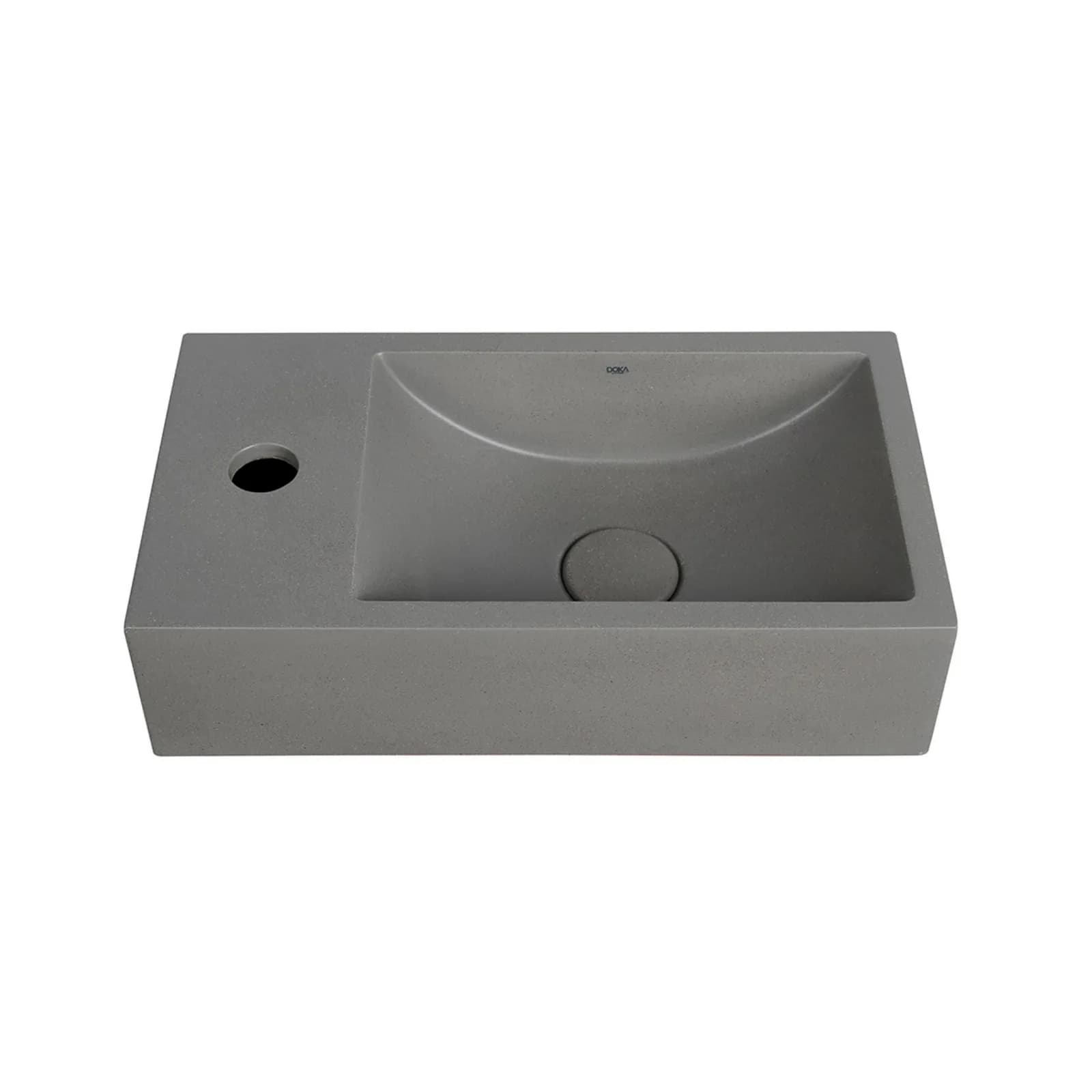 Cuba Suspensa ou de Apoio Retangular com Bancada Esquerda Moss Grey Terrazzo Doka GeoStone