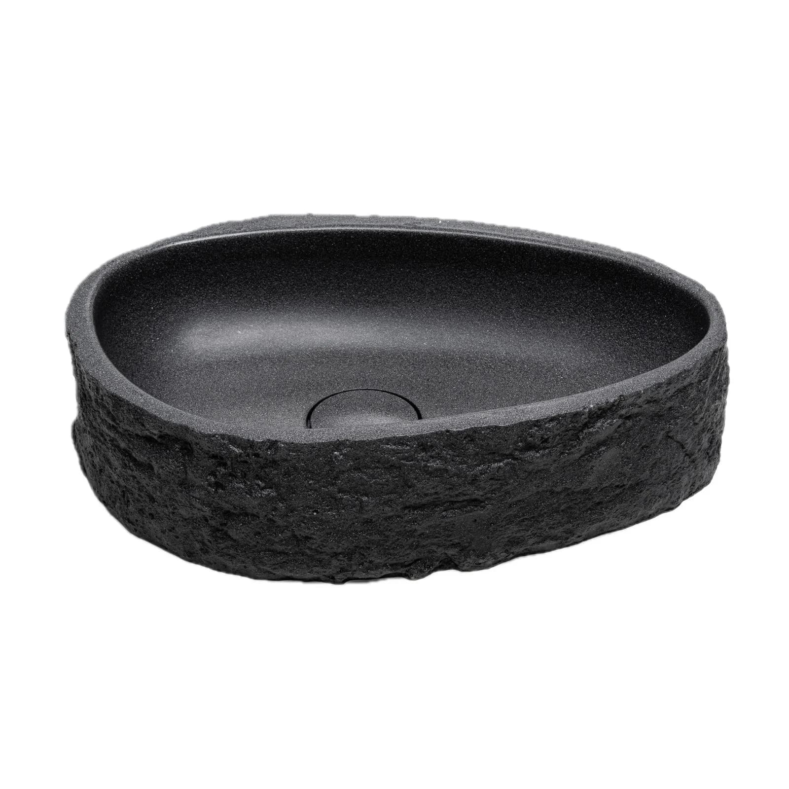 Cuba Oval Preto 48,5X31 Nero Absoluto Terme Sasso Stilla