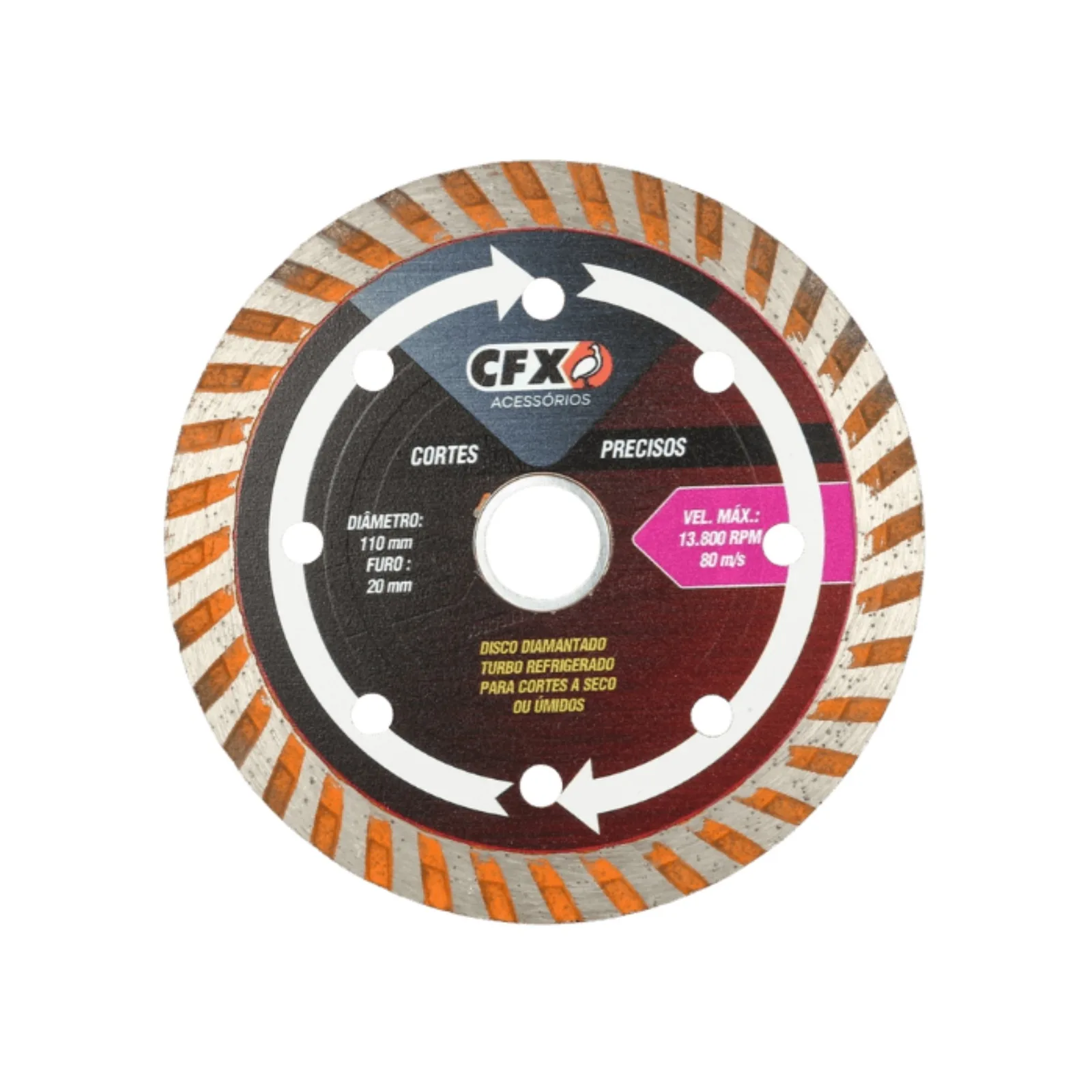 Disco De Corte Diamantado Turbo 110x20x10mm CFX Ceramfix
