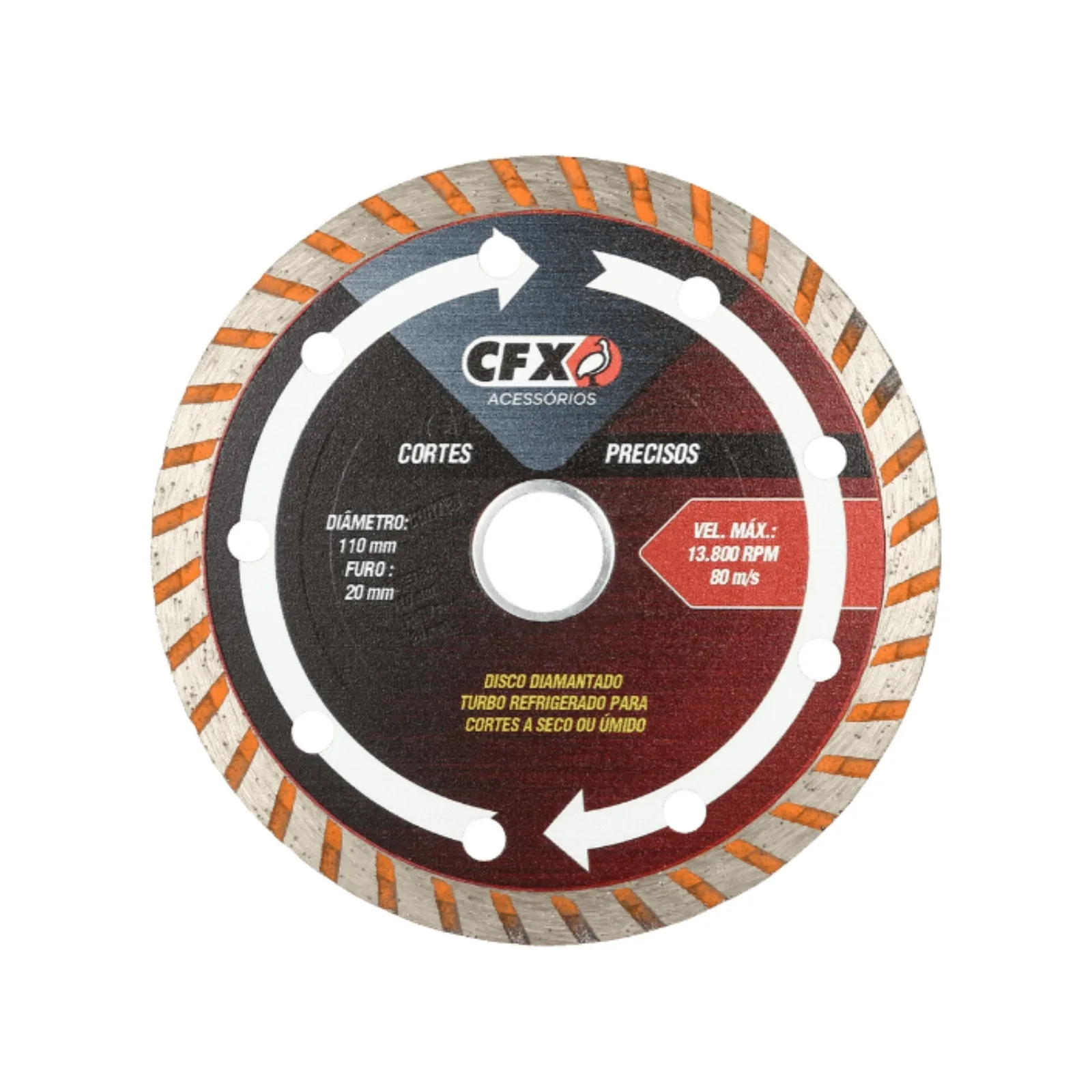 Disco De Corte Diamantado Turbo 110x20x7mm CFX Ceramfix