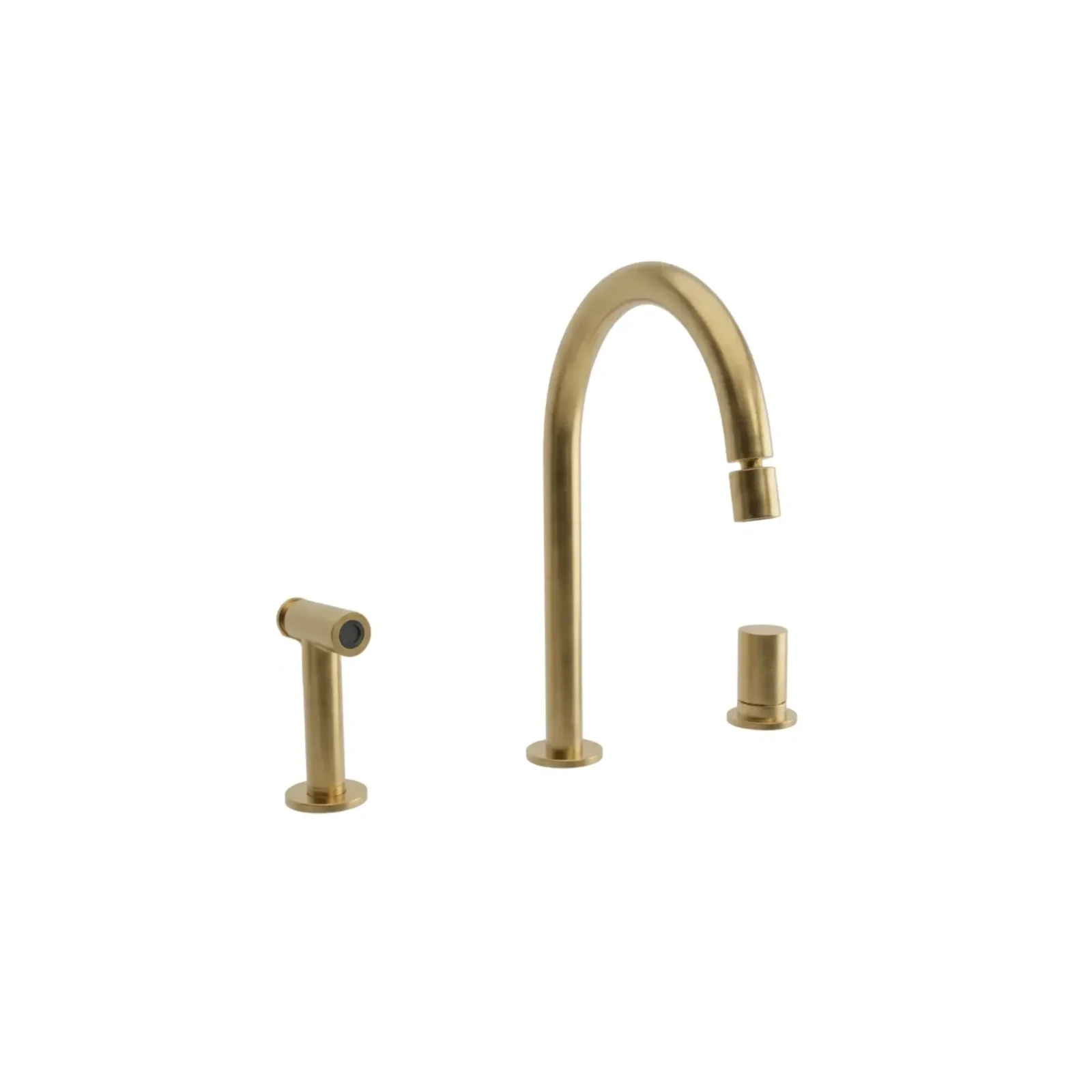Monocomando de Cozinha com Bica Direcionável e Ducha Manual Modu Brushed Gold Doka Kitchen