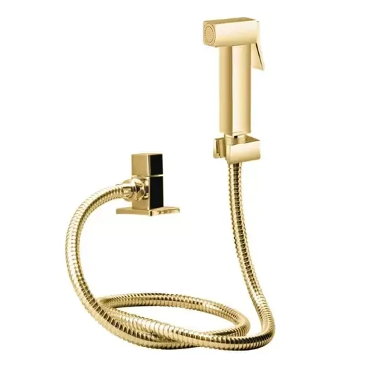 Ducha Higiênica de metal com registro Lexxa Bagno LX 1904 Dourada
