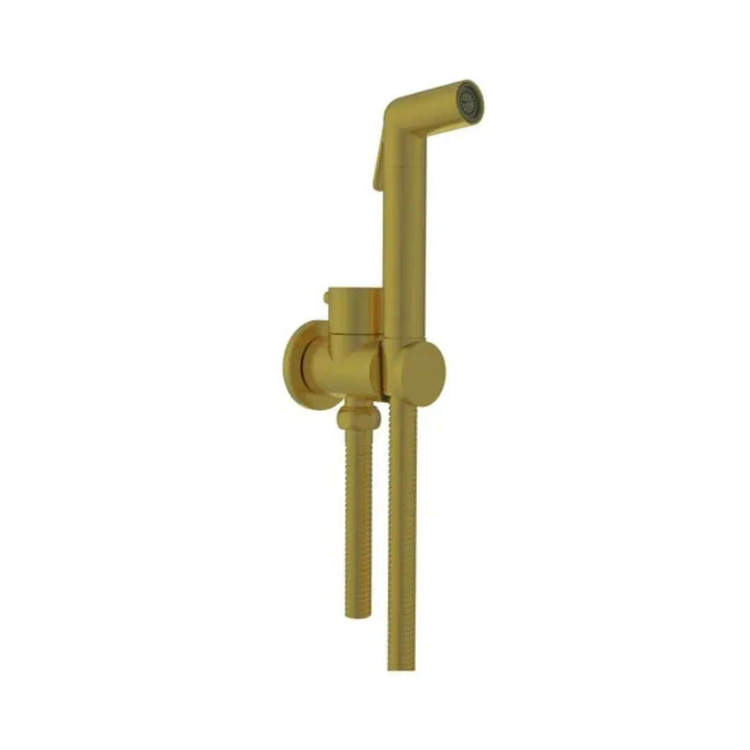 Ducha Higiênica De Metal Com Registro Ouro Escovado Lexxa Bagno Lx3404oe