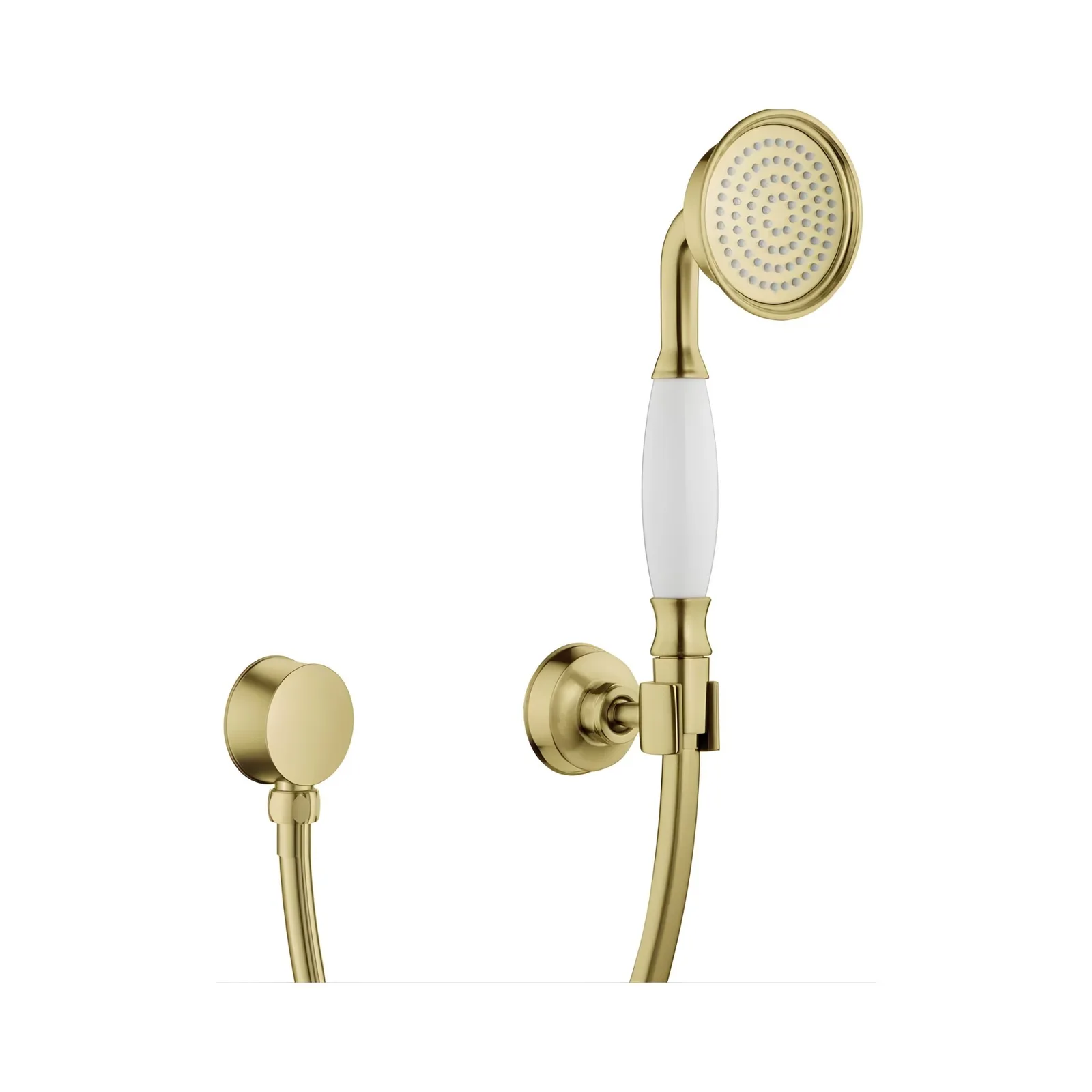 Ducha Manual com Suporte de Parede Brushed Gold Doka Ever