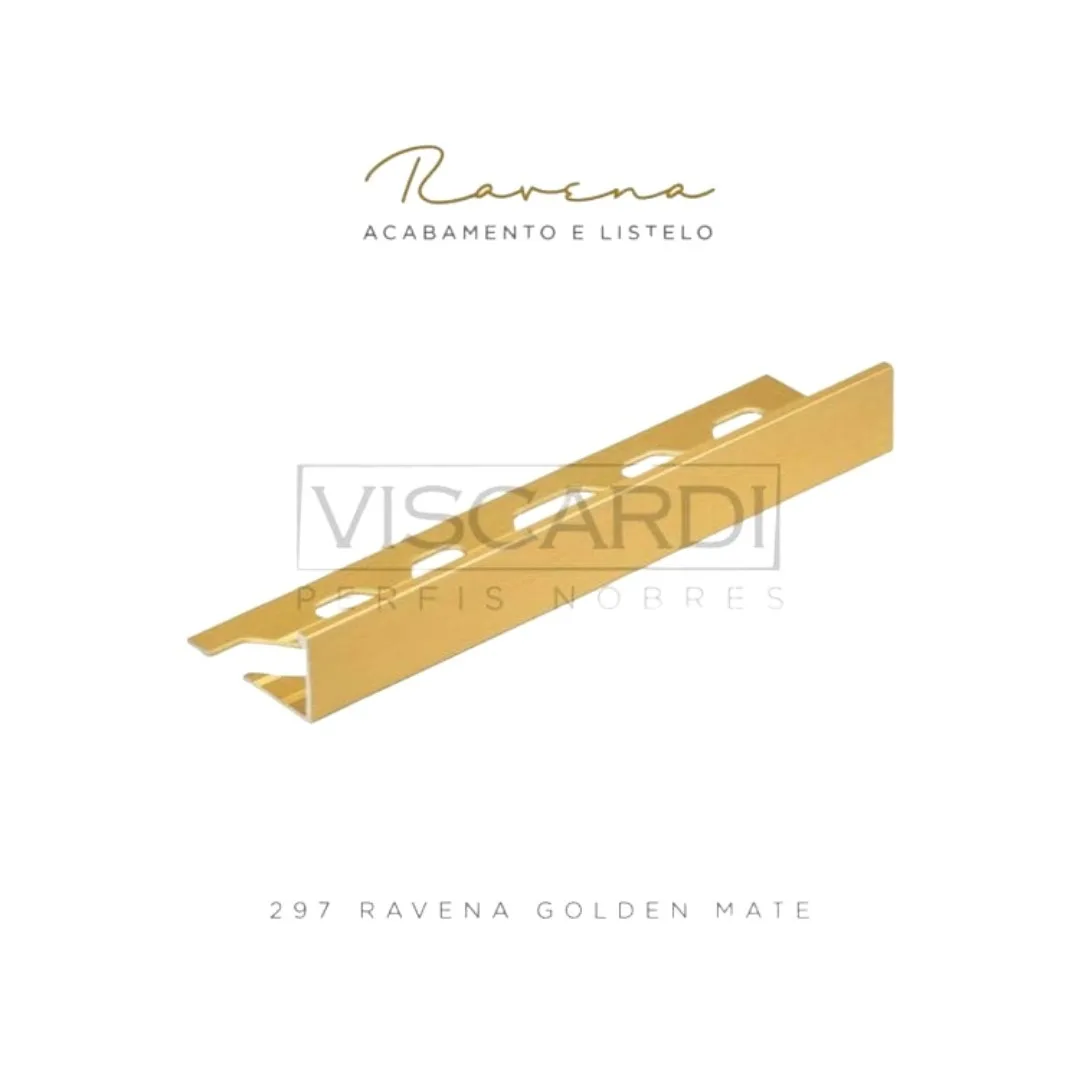 Filete Viscardi 1m Alumínio Anodizado 3x12 Ravena Golden Matte