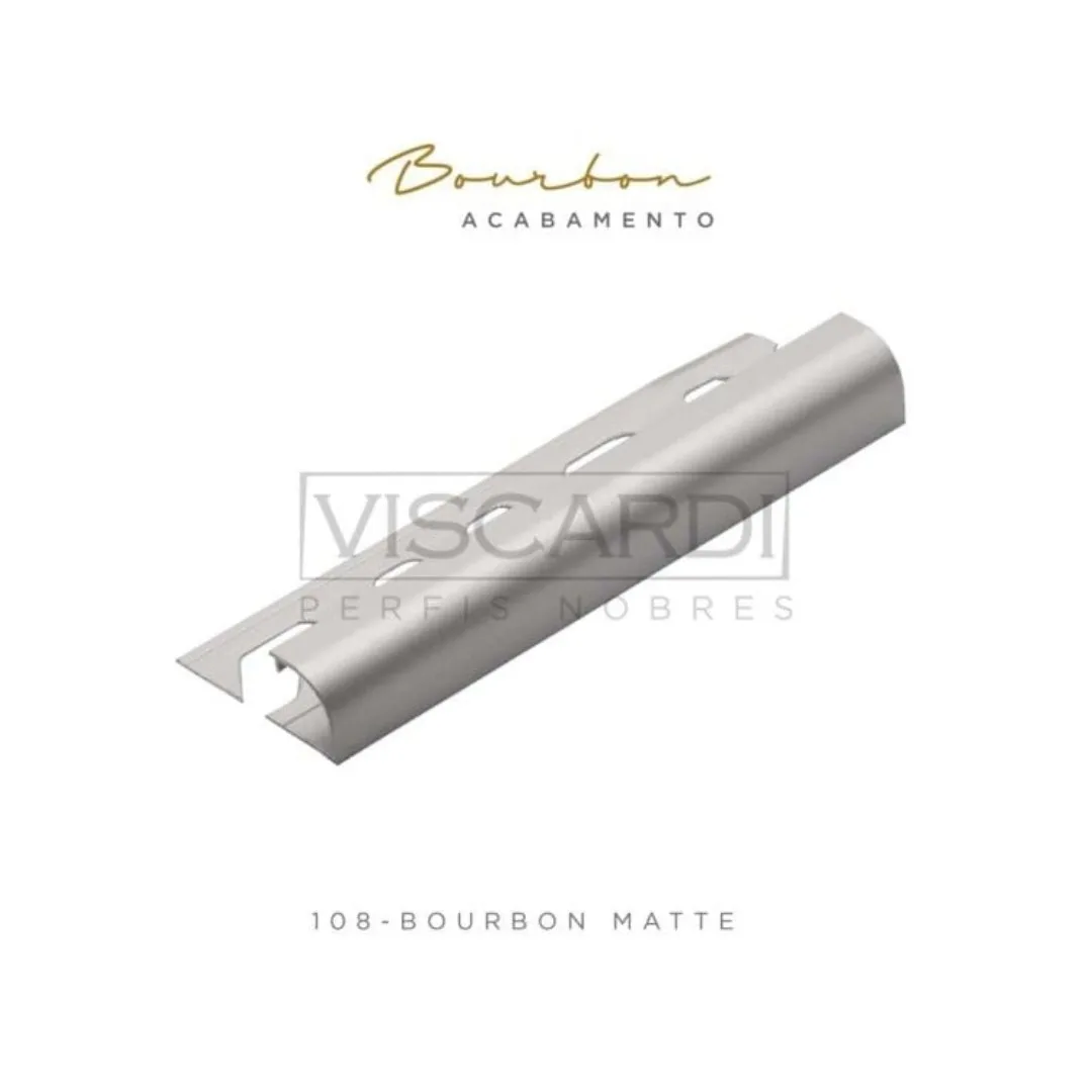 Filete Alumínio Anodizado 3m 10x12 Viscardi Bourbon Matte Parede