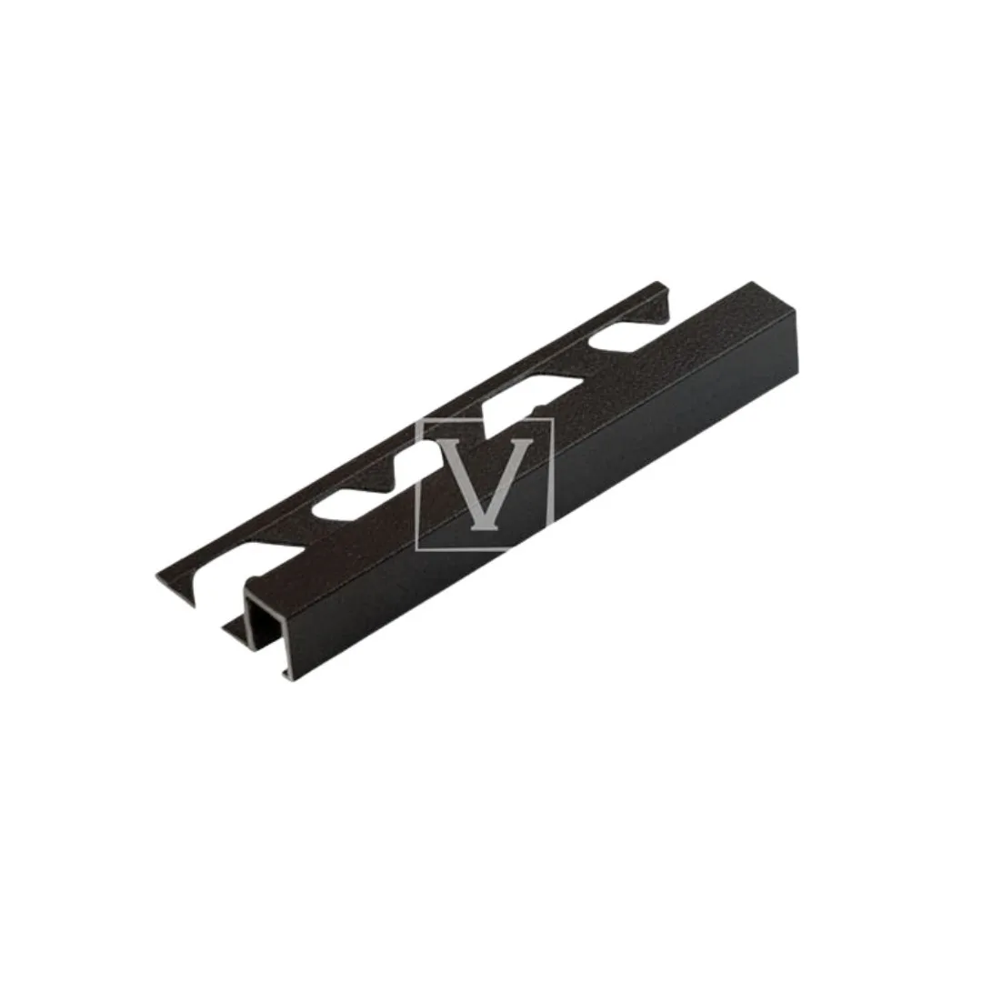 Filete Alumínio Pintado 3m 10x12 Viscardi Firenze Preto Corten