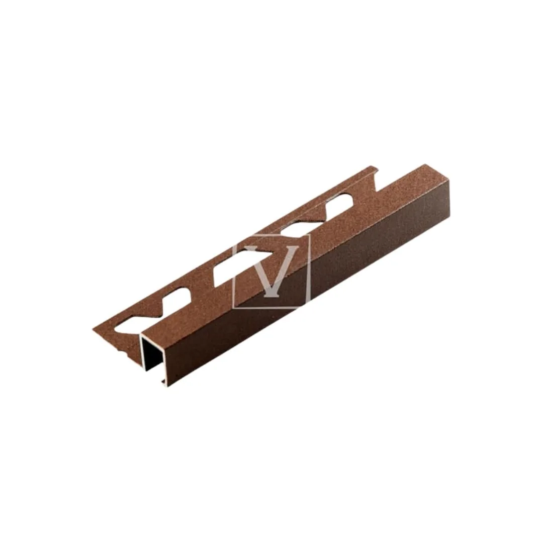 Filete Alumínio Pintado 3m 10x12 Viscardi Firenze Marrom Corten