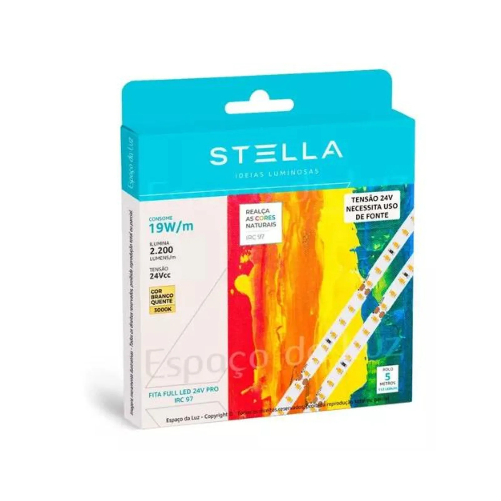 Fita Led Stella Full 24v Pro 19w/m 5m 3000k