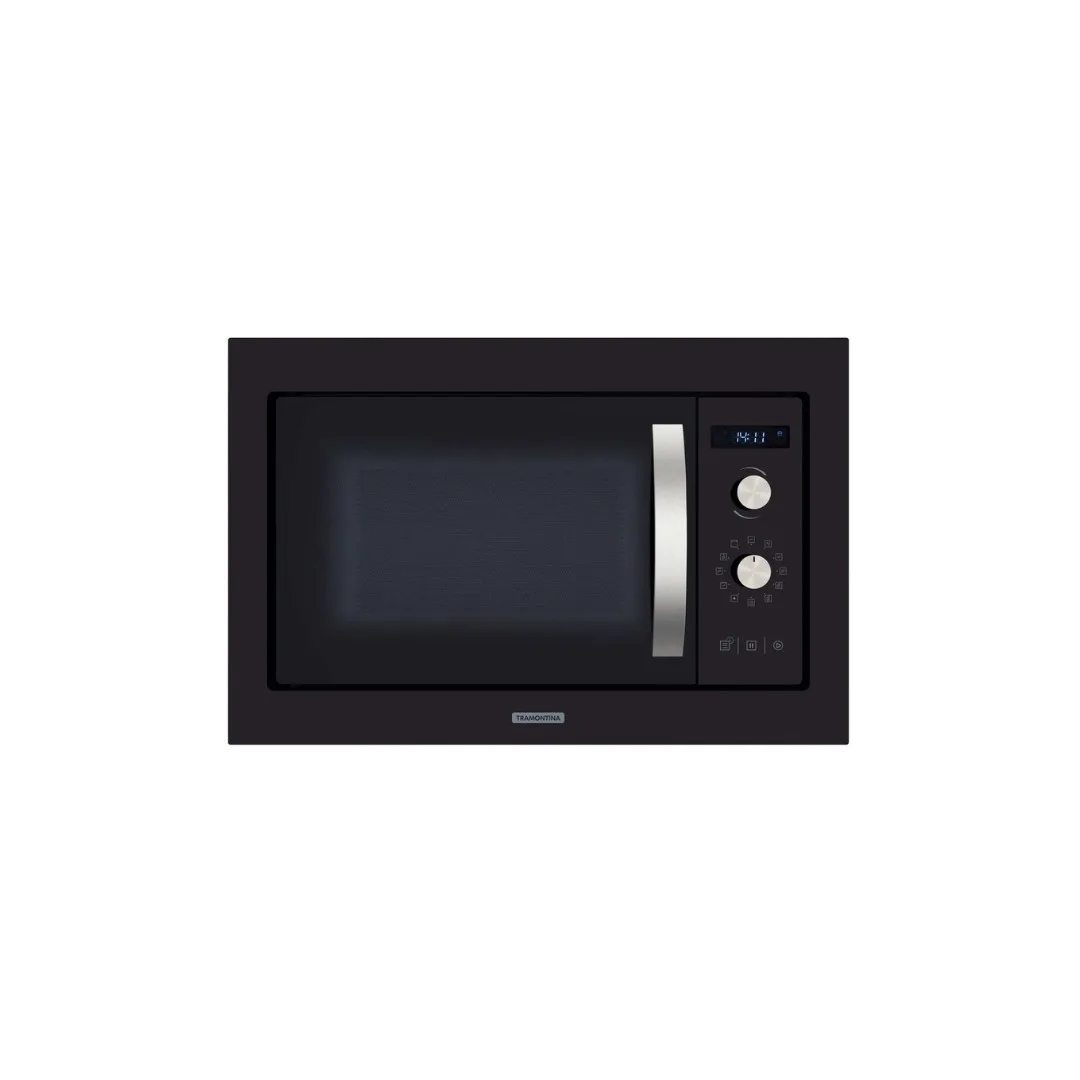 Forno Micro-ondas Tramontina de Embutir Glass Cook 60 25 L em Vidro Temperado com Acabamento Preto 8 Funções