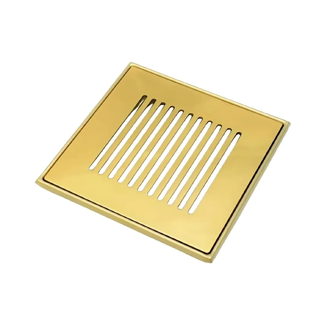 Grelha Listras Invinox 15x15 Ouro Escovado com Base