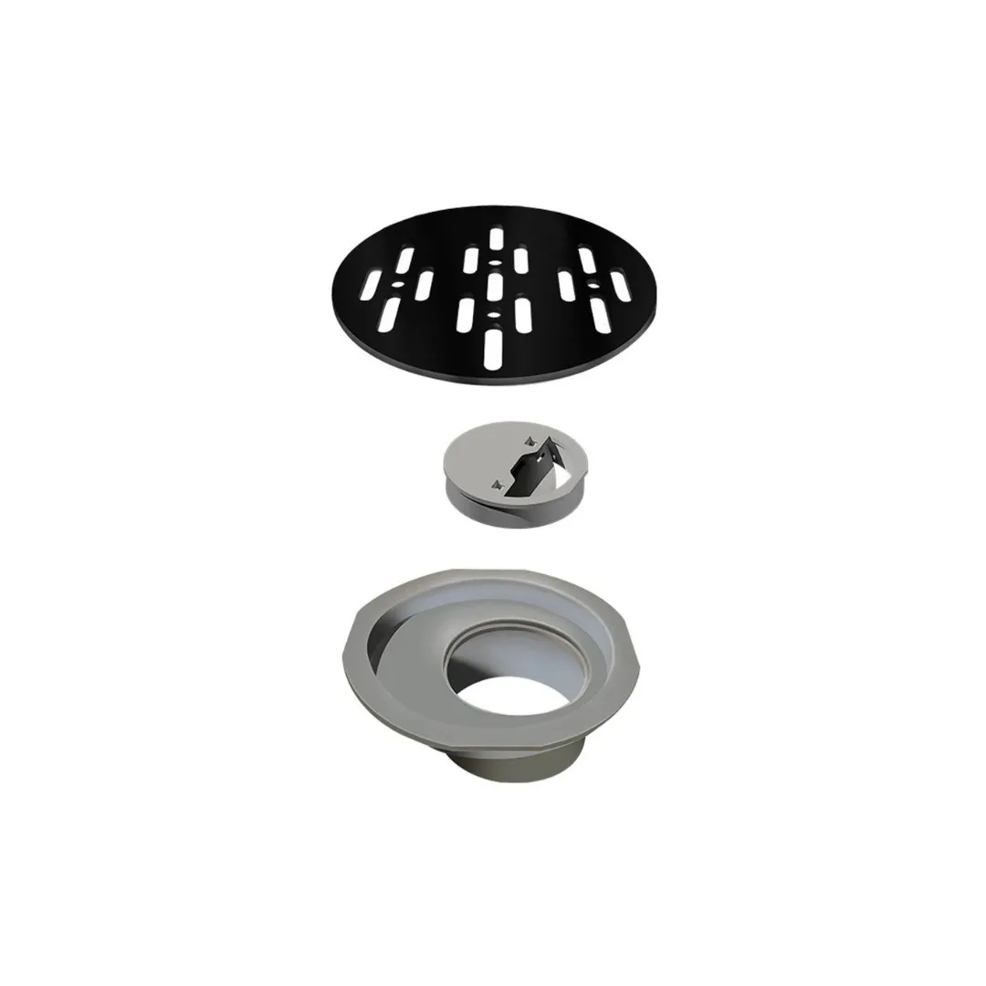 Grelha Redonda Linear 10cm Black Matte