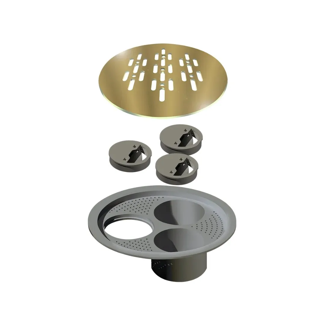 Grelha Redonda Linear 15cm Gold