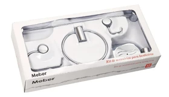 Kit Acessórios para banheiro Meber Atria C 36 (5 peças) Cromado