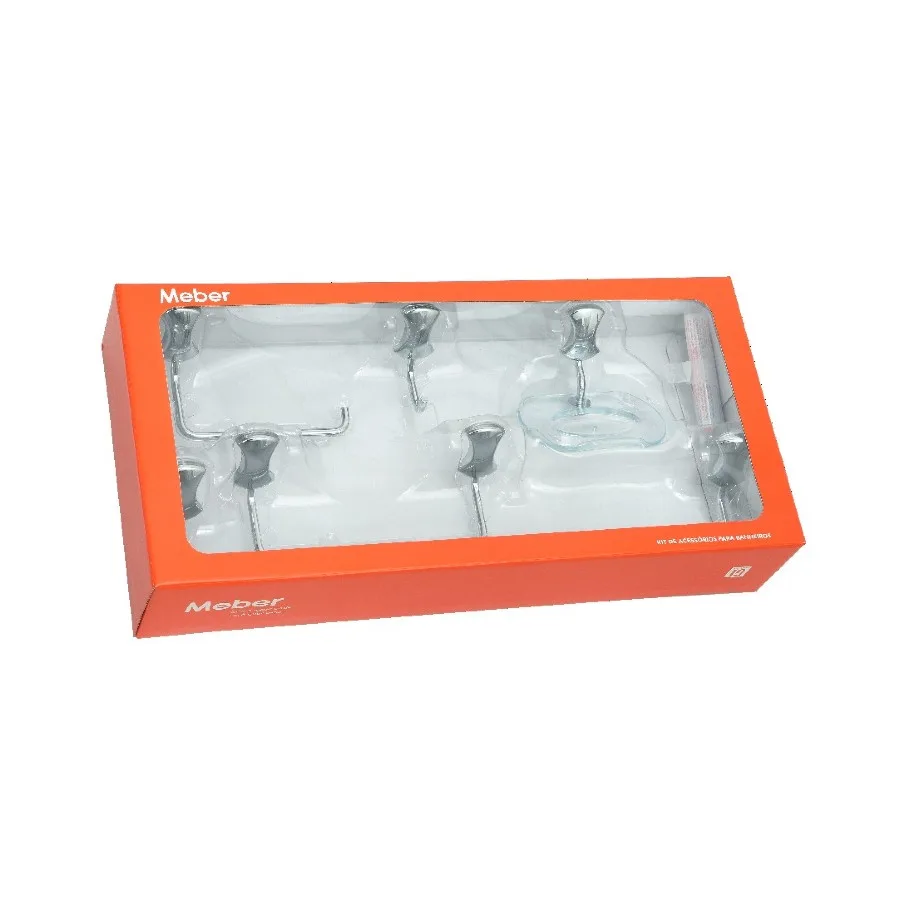Kit Acessórios para banheiro Meber Clic (5 peças) Cromado