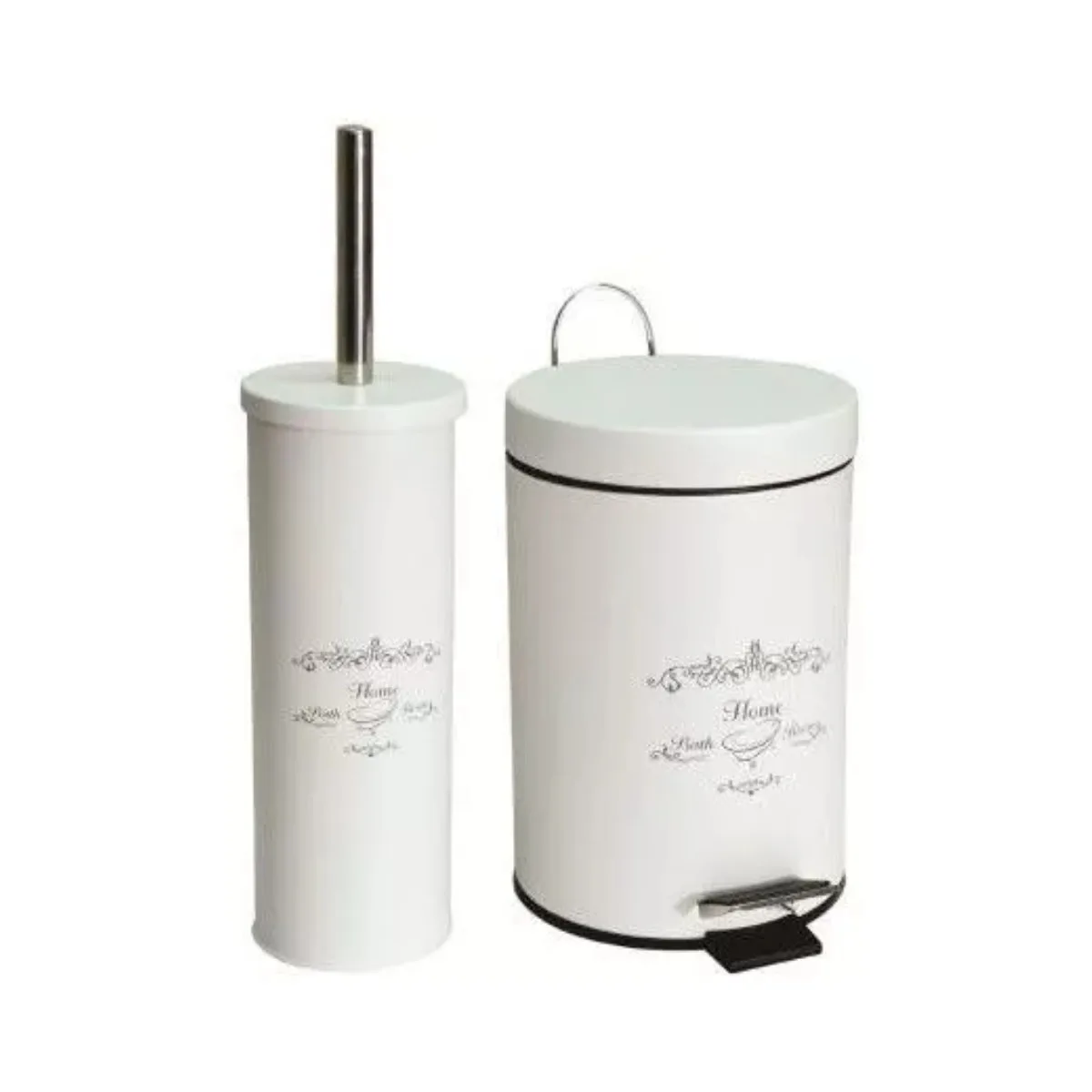 Kit com Lixeira 3L com Pedal e Escova Sanitária DeBacco Branco