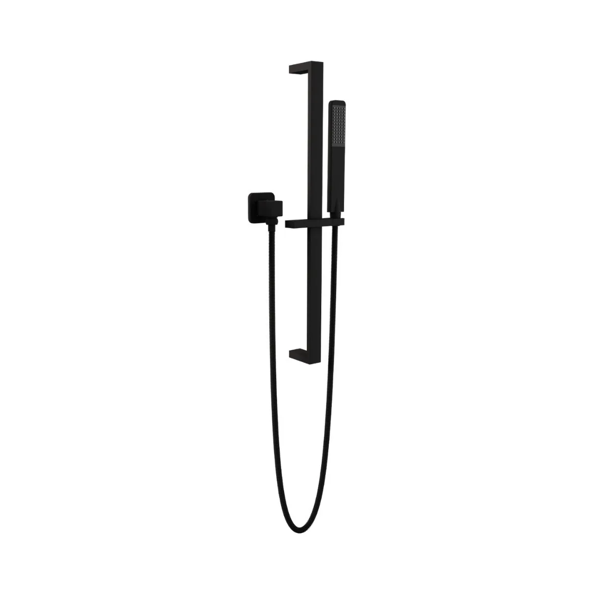 Kit de Ducha Manual com Barra Deslizante para Chuveiro Matt Black Doka Rivvo