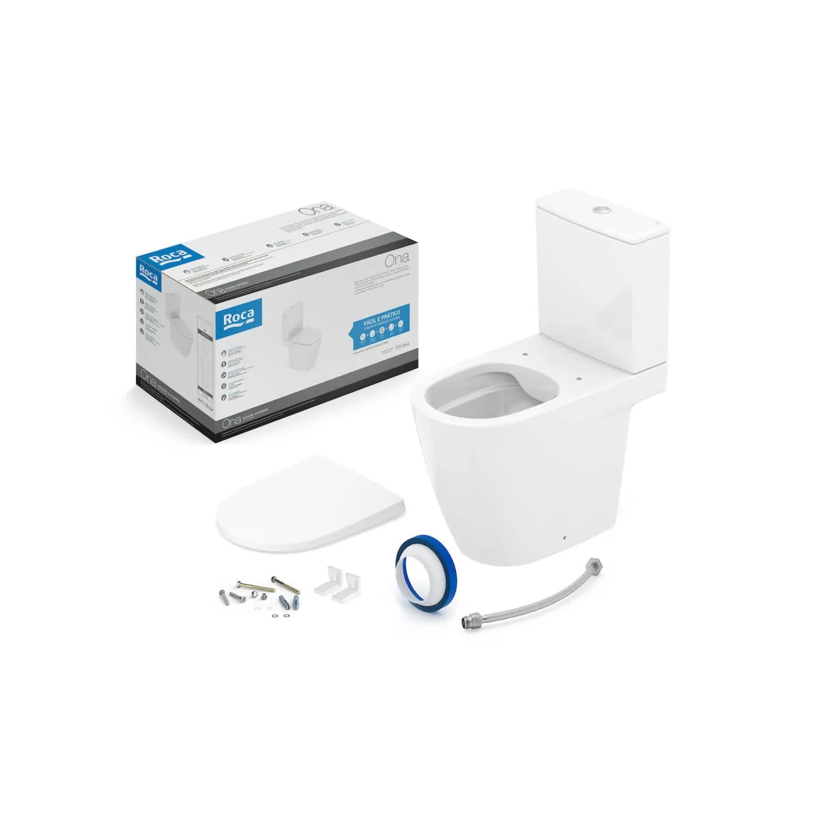 Vaso Sanitário Completo com Caixa Acoplada Roca Ona Branco Termofixo