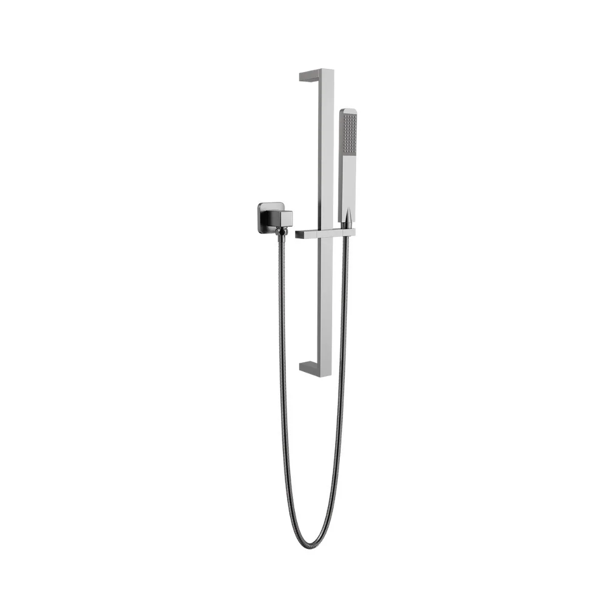 Kit de Ducha Manual com Barra Deslizante para Chuveiro Brushed Nickel Doka Rivvo