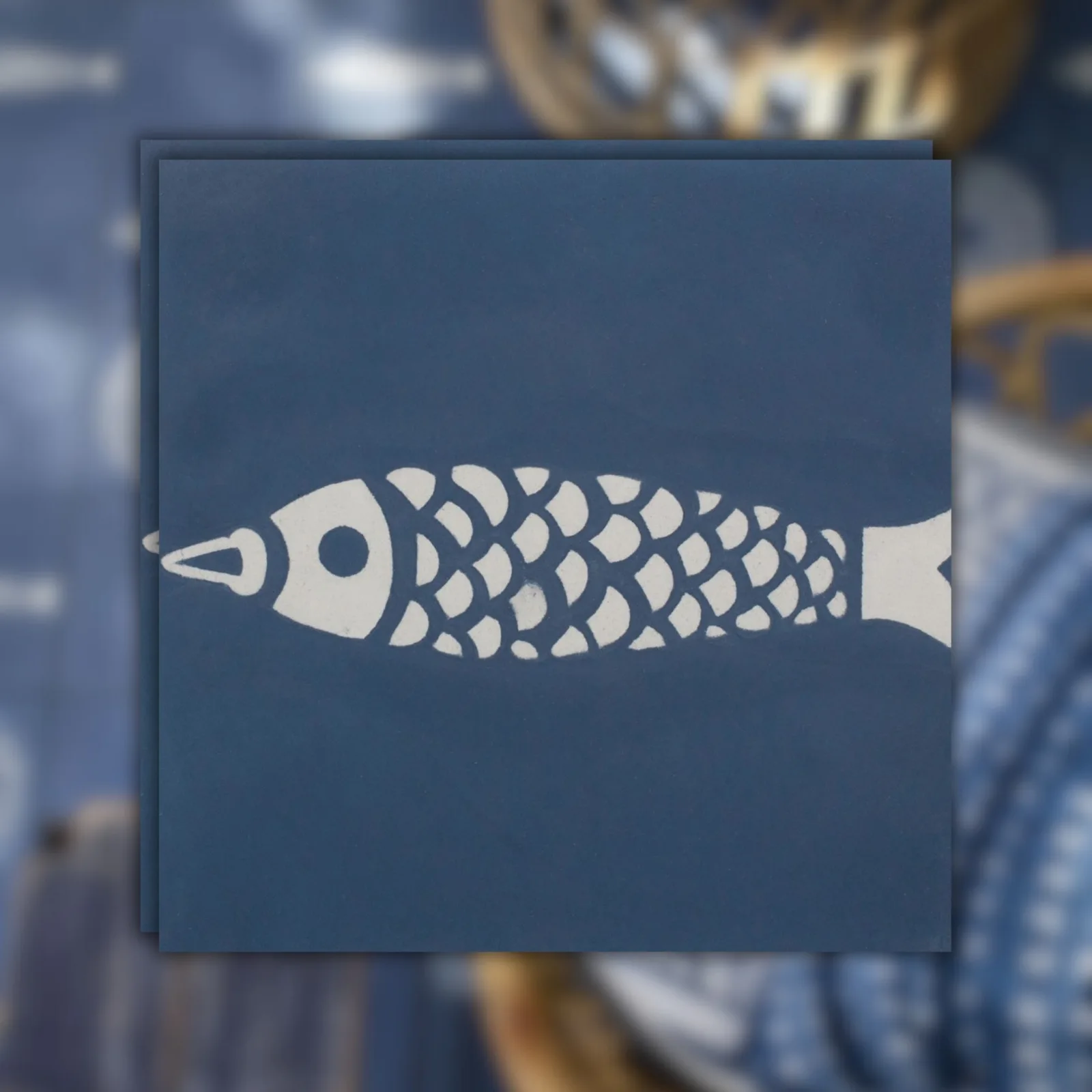 Listello Azul Acetinado 20x20 Decortiles Calu Mar Peixe Bold "A"