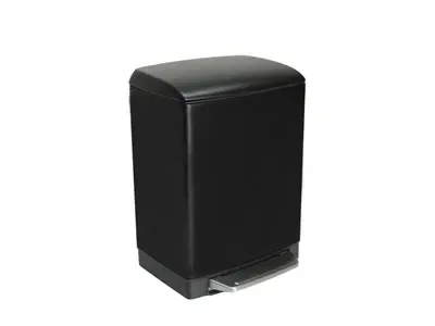 Lixeira Debacco Retangular C/pedal 6l Slim Preto Matte