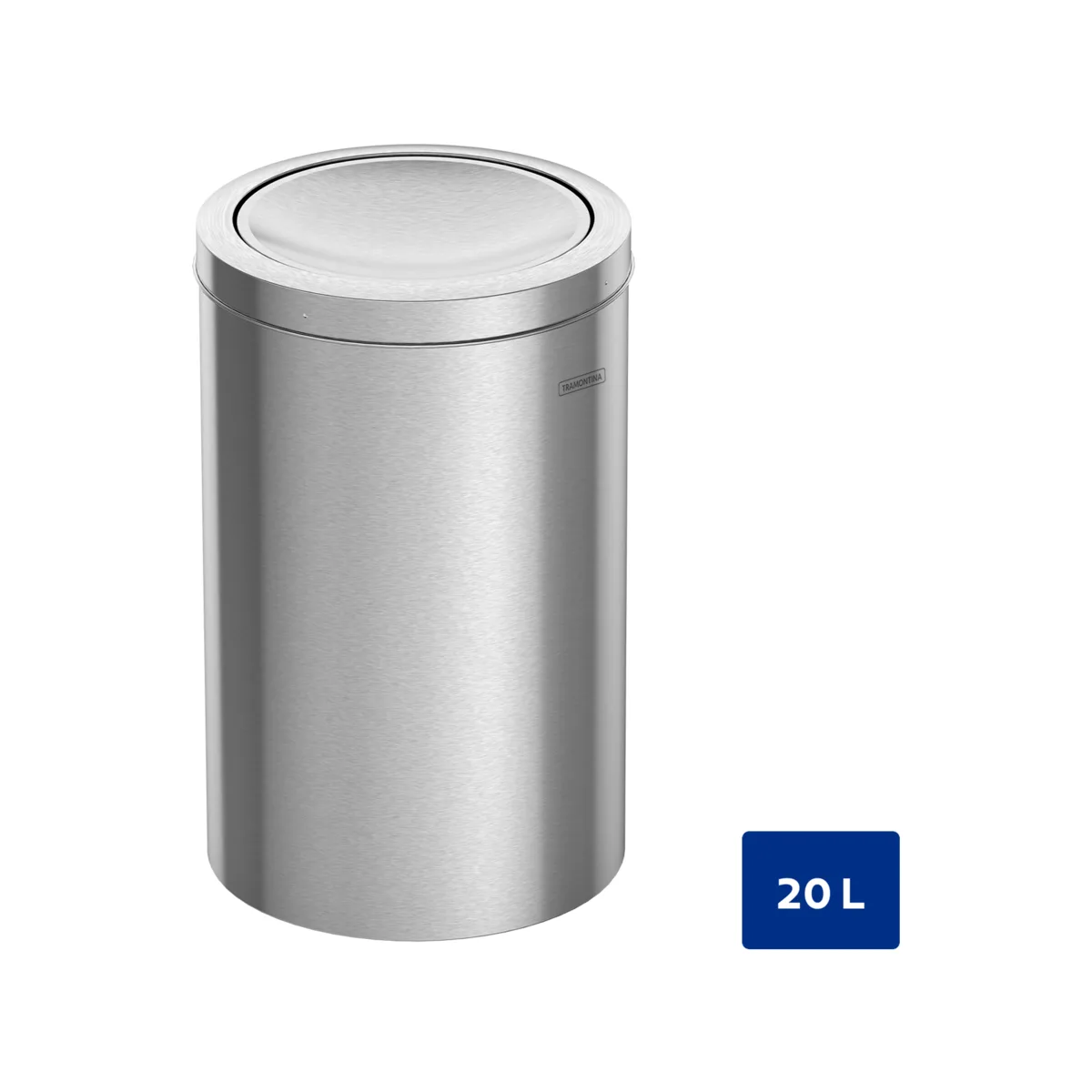 Lixeira Inox Tramontina Swing com Acabamento Scotch Brite e Tampa Basculante 20 L