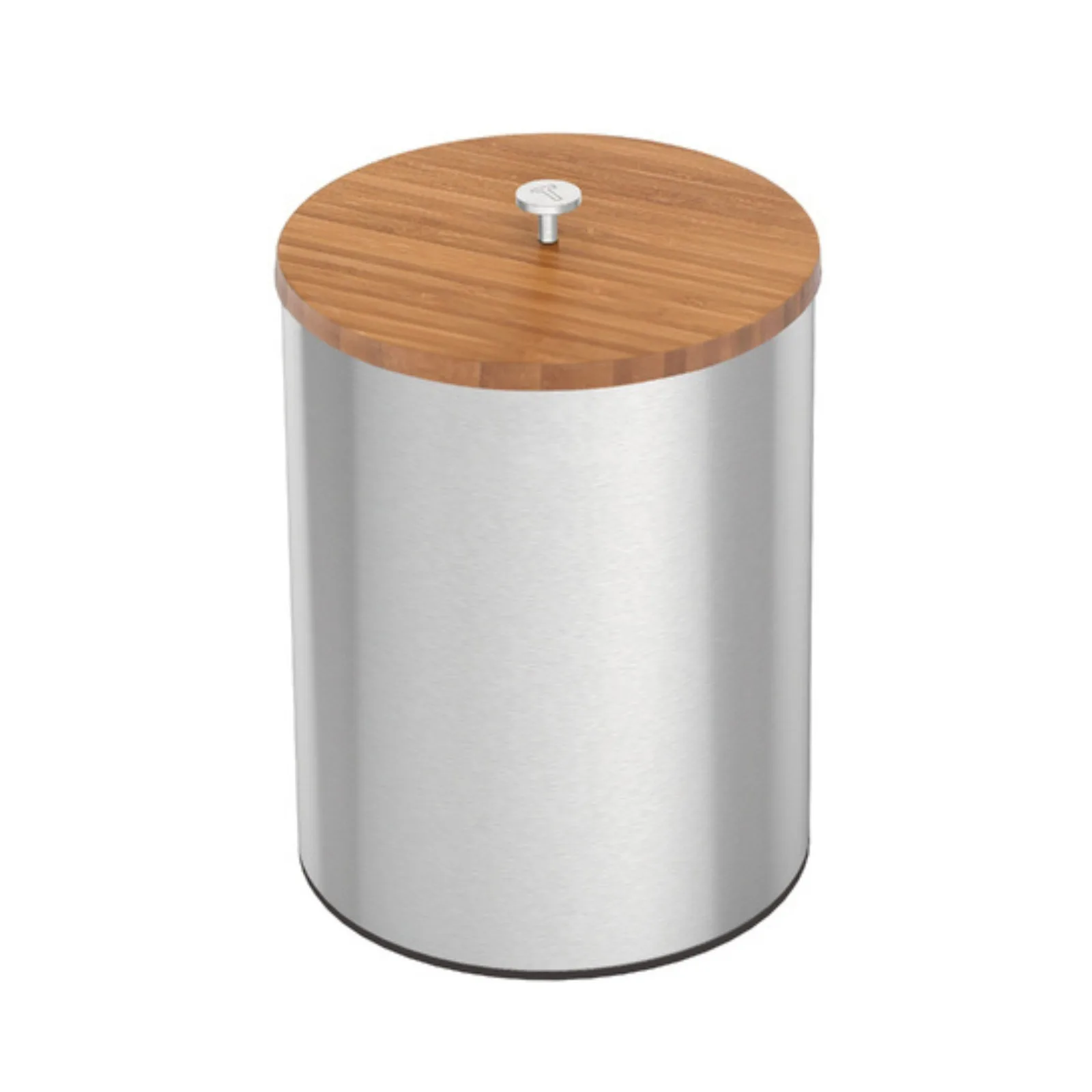 Lixeira Inox Tramontina Útil com Tampa de Bambu e Acabamento Acetinado 5 L