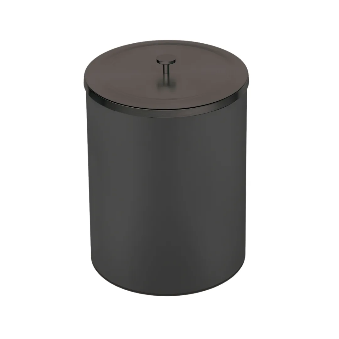 Lixeira Tramontina Útil Aço Inox Acetinad Revestimento Especial a Base de Verniz Black Matte 5L