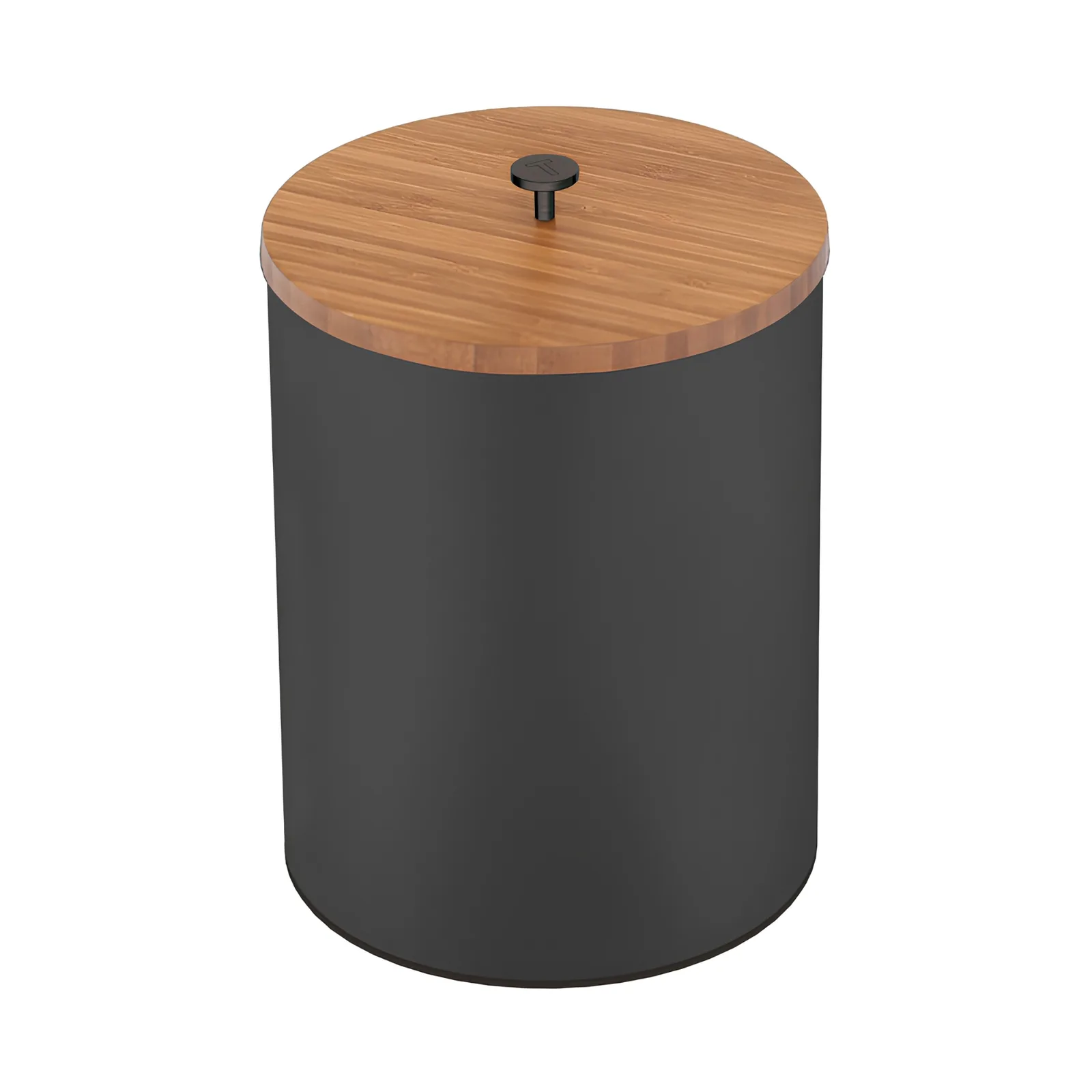 Lixeira Com Tampa de Bambu Black Matte 5L Tramontina