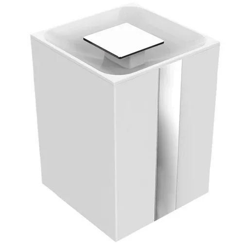 Lixeira Zen One/be/soul/spiriti 1,5l Cromo/Branco BA0281