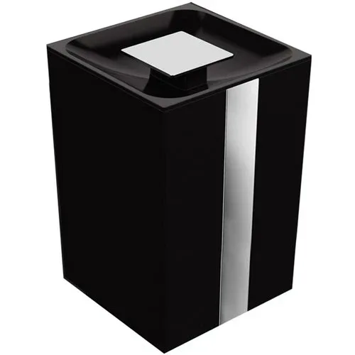 Lixeira Zen One/be/soul/spiriti 5 Lt Cromo/Preto BA0282