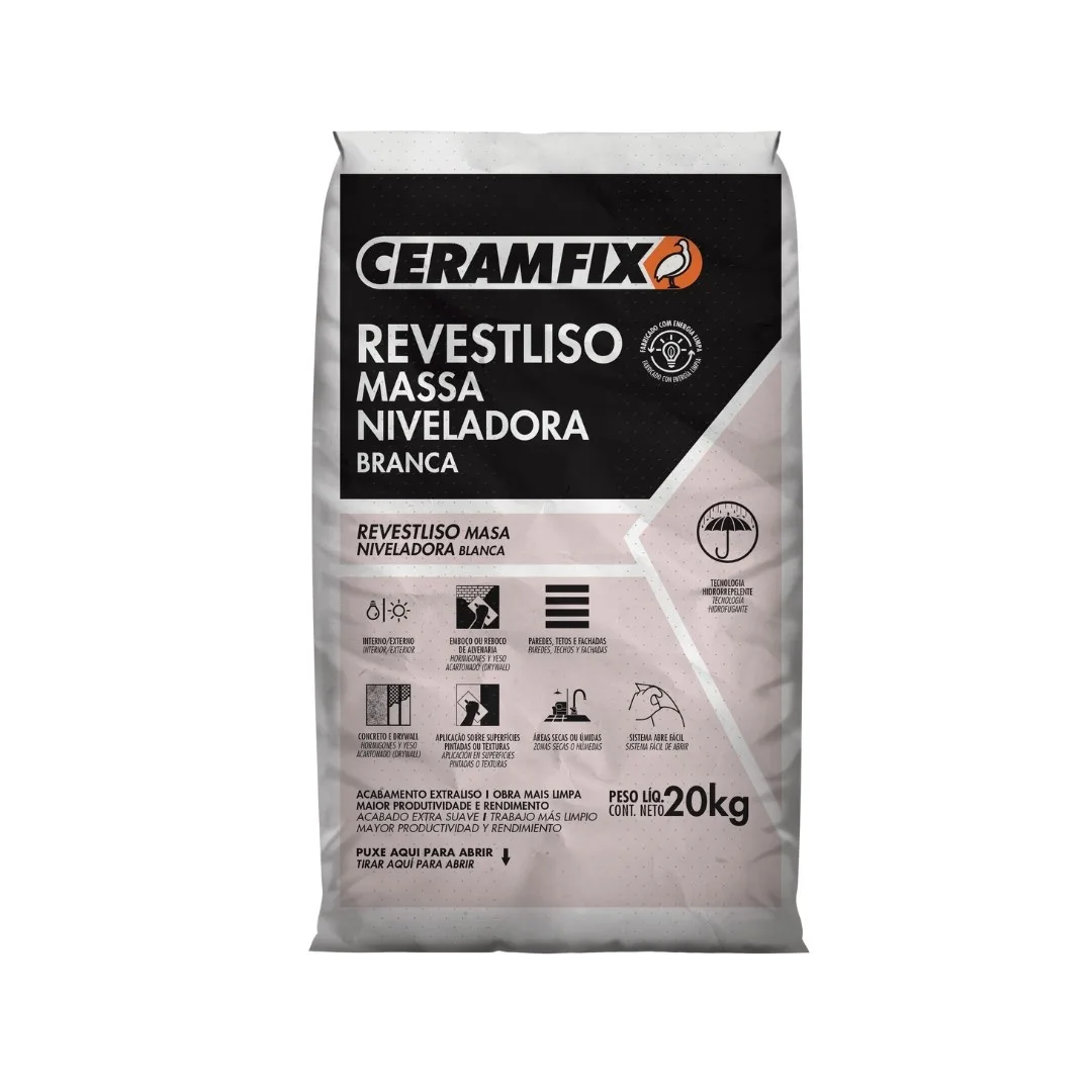 Massa Revestliso Massa Niveladora Branca Ceramfix 20 Kg