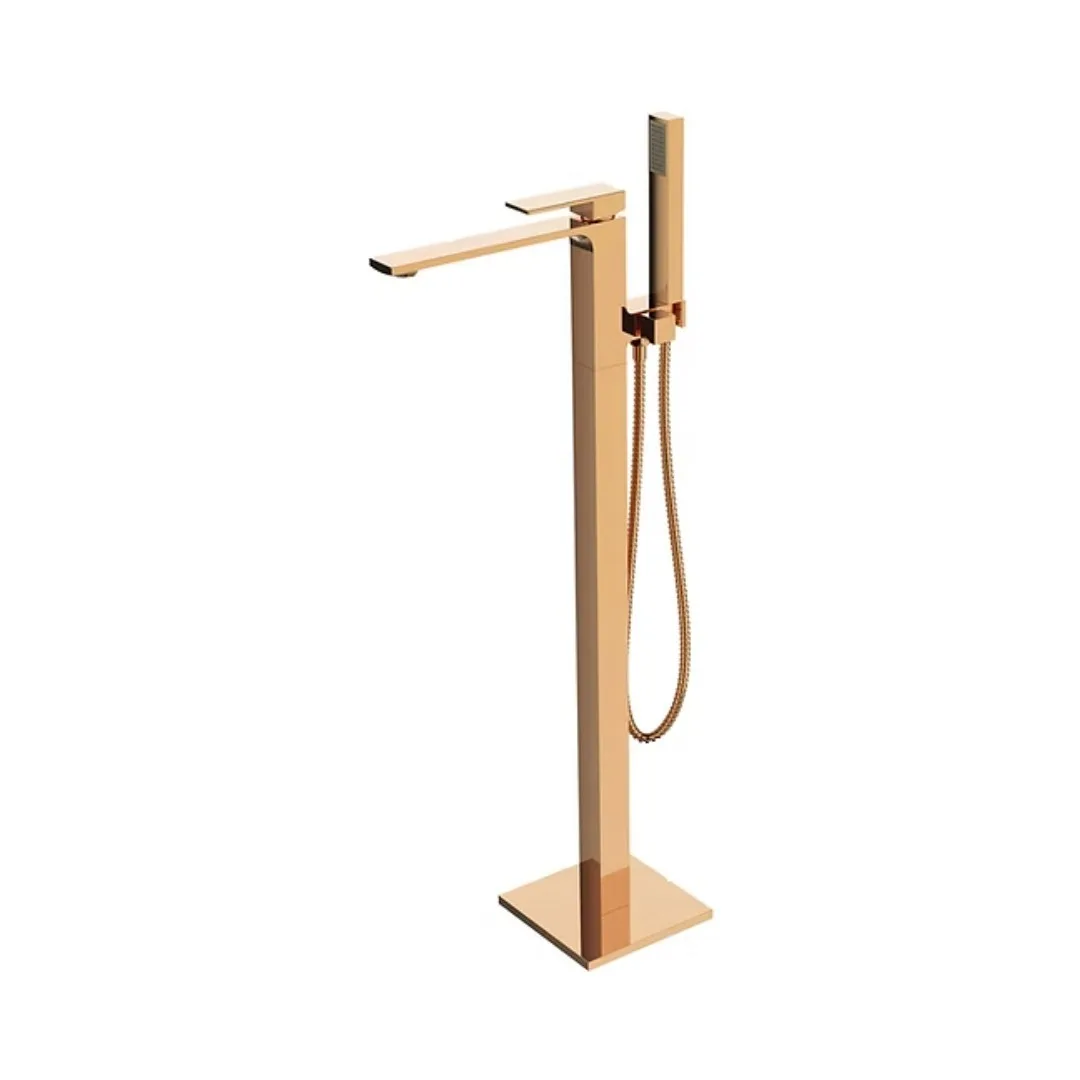 Misturador de Piso para Banheira Rose Gold Lexxa Bagno Floor
