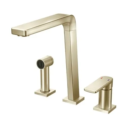 Misturador Docol Bistrô Níquel Escovado cozinha Mesa com Ducha