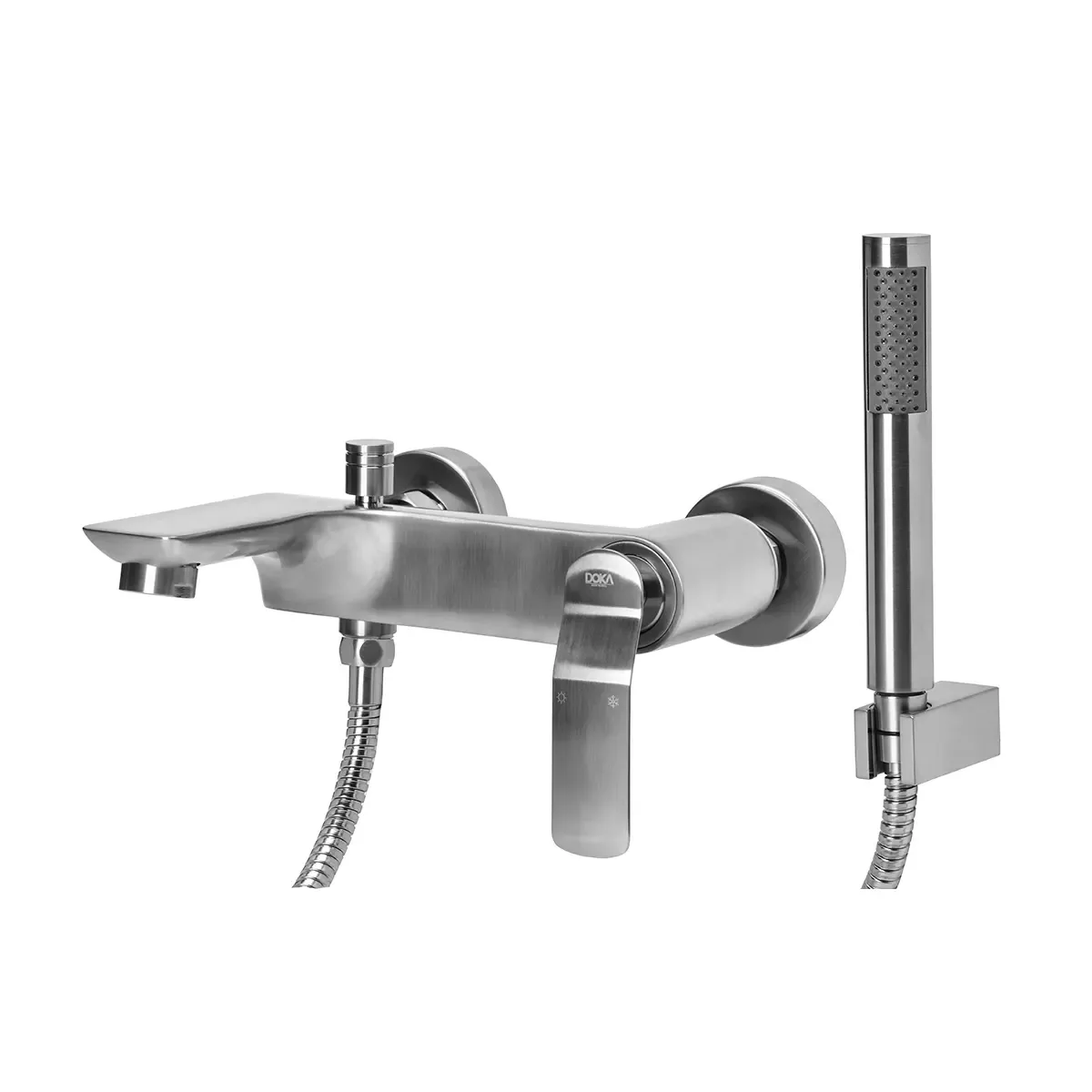 Monocomando de Parede para Banheira Com Ducha Manual Brushed Nickel Doka Rainbow