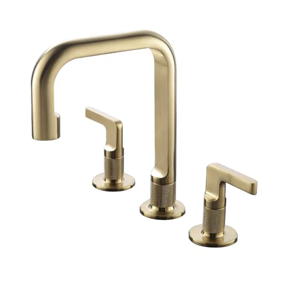 Misturador Duplo Comando Ouro Escovado Lexxa Bagno Fillet