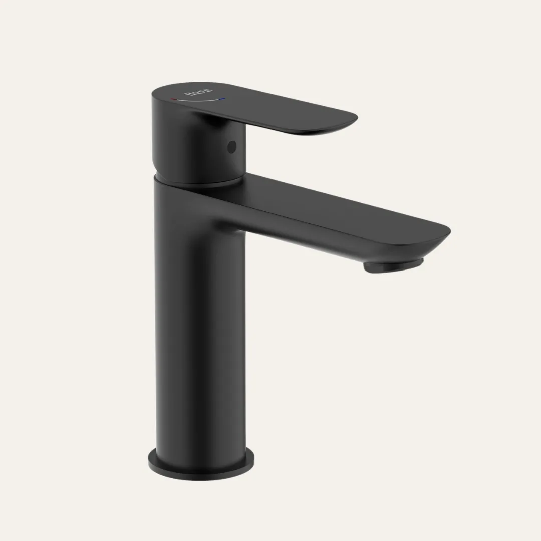 Monocomando Bica Baixa para lavatório de Bancada Matte Black Roca Laca