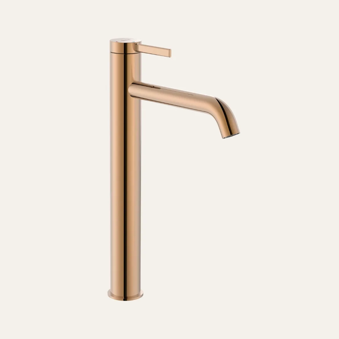 Monocomando Bica Alta de Bancada Para Lavatório Evershine Rose Gold Roca Ona