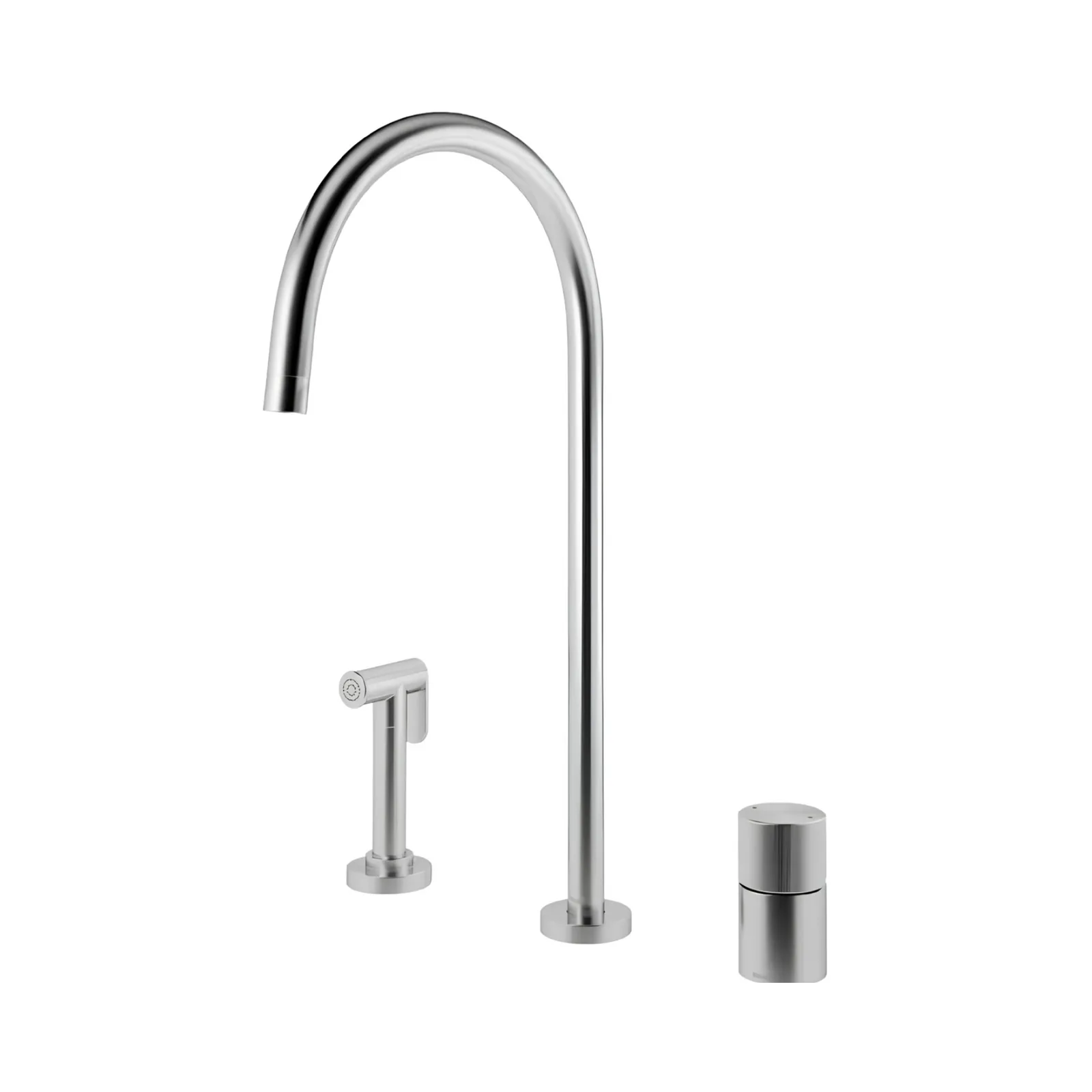 Monocomando com Ducha Lateral de Mesa para Cozinha Inox Escovado Docol Mix&match
