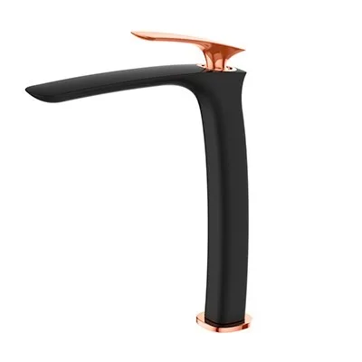 Monocomando de bancada para banheiro bica alta Black/Rosé Gold Lexxa Bagno Evoq LX6112BRG