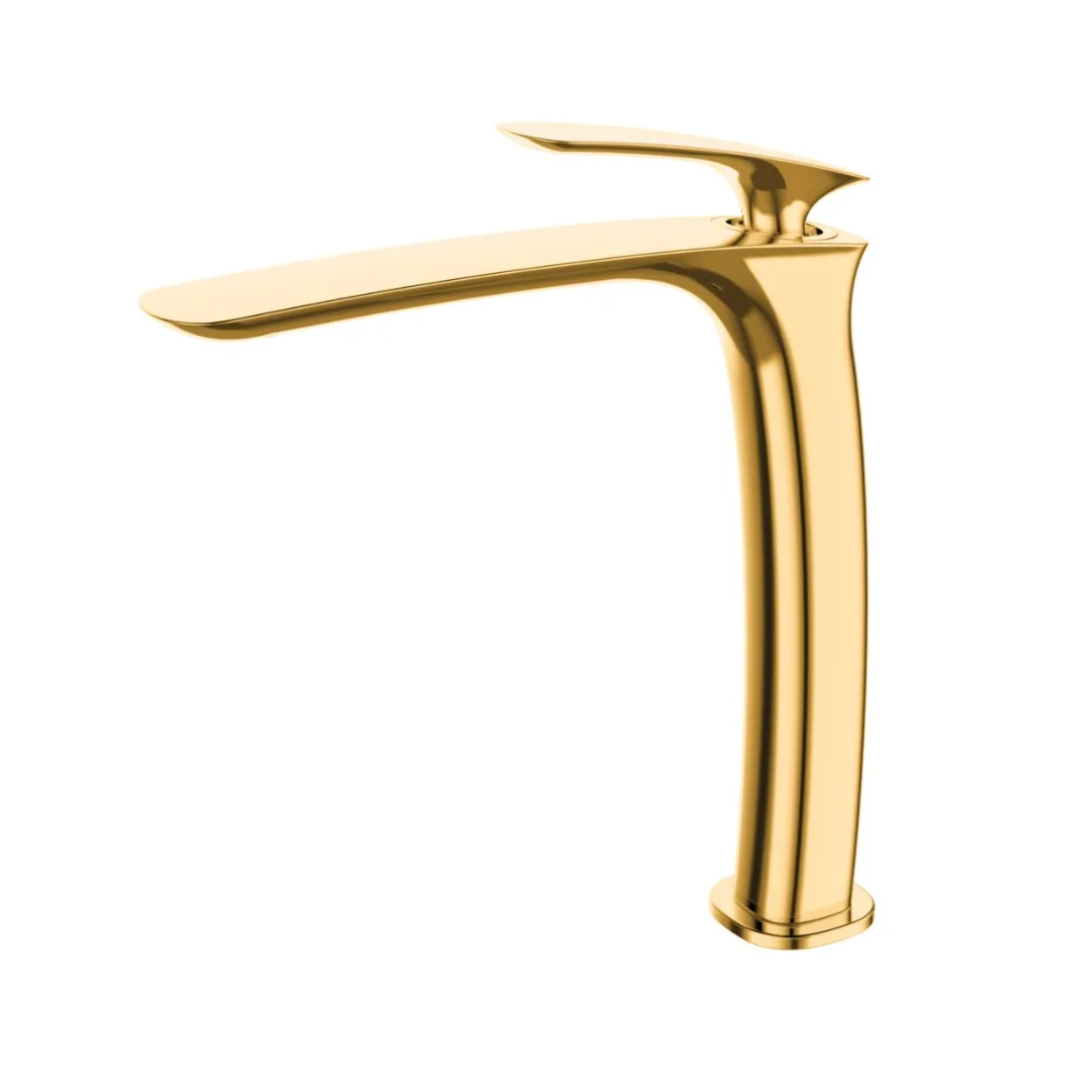 Monocomando de bancada para banheiro bica alta Lexxa Bagno Evoq Dourado
