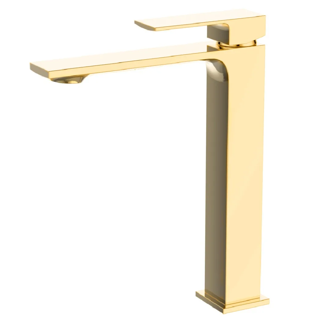 Monocomando de bancada para banheiro bica alta Lexxa Bagno Slimt Dourado