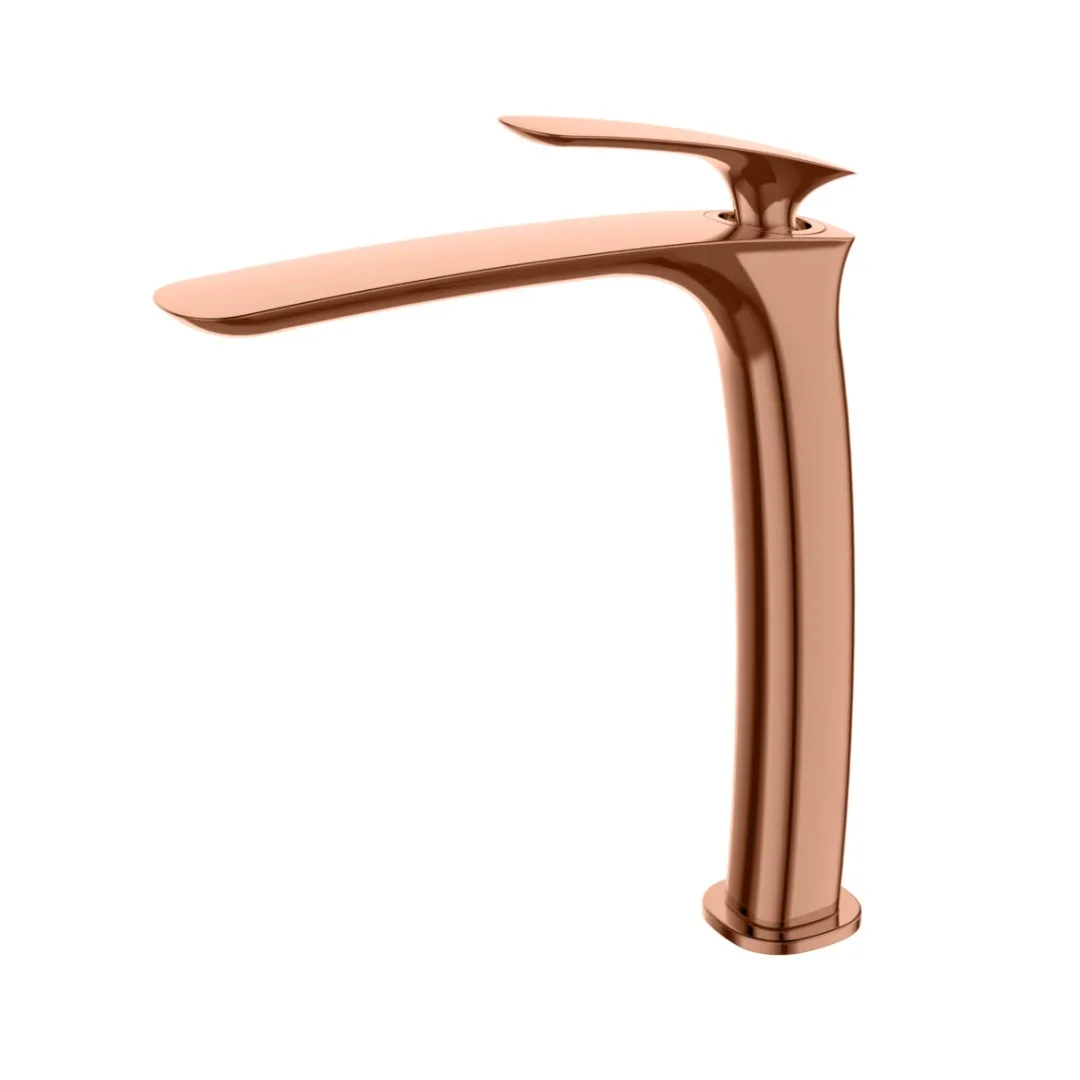 Monocomando de bancada para banheiro bica alta Rosé Gold Lexxa Bagno Evoq LX6112RG