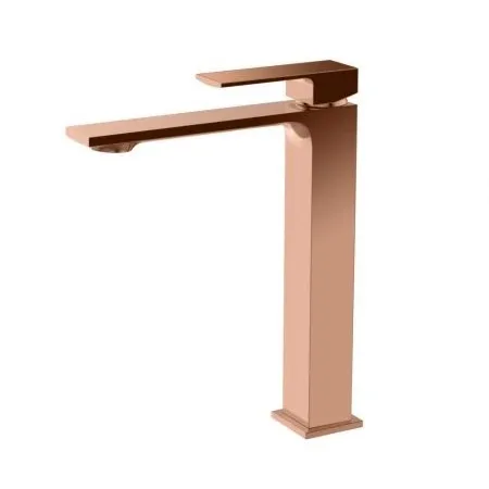 Monocomando de bancada para banheiro bica alta Rosé Gold Lexxa Bagno Slimt LX2292RG