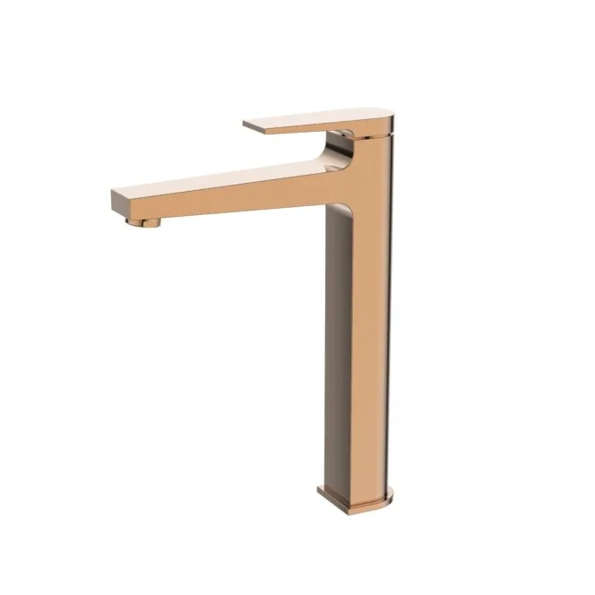 Monocomando de bancada para banheiro bica alta Rosé Gold Lexxa Bagno Squad LX5402RG