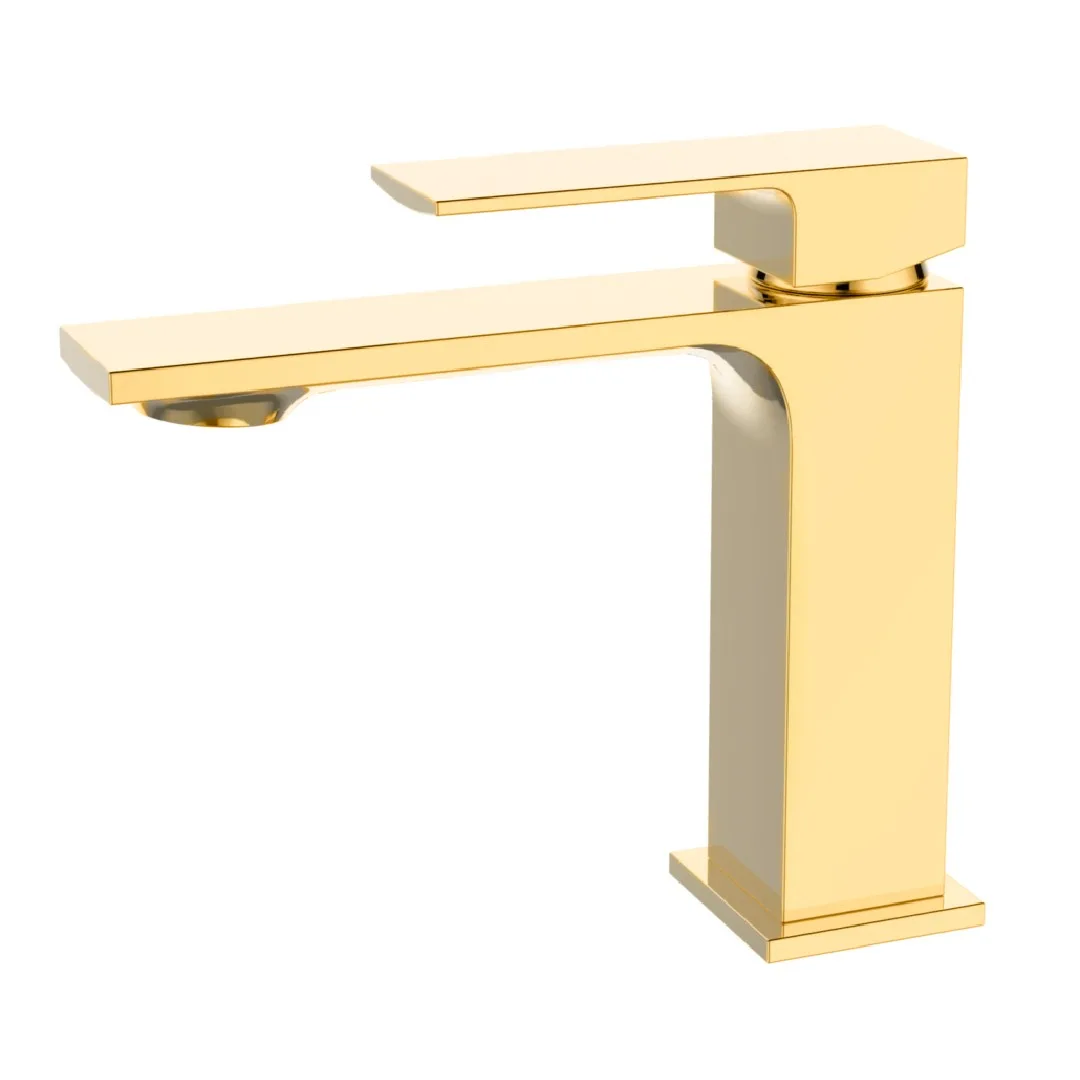 Monocomando de bancada para banheiro bica baixa Lexxa Bagno Slimt Dourado