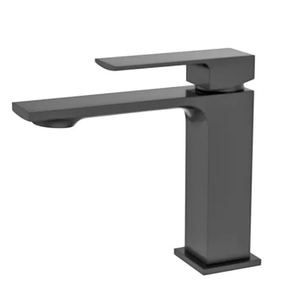 Monocomando de bancada para banheiro bica baixa Lexxa Bagno Slimt Preto Fosco